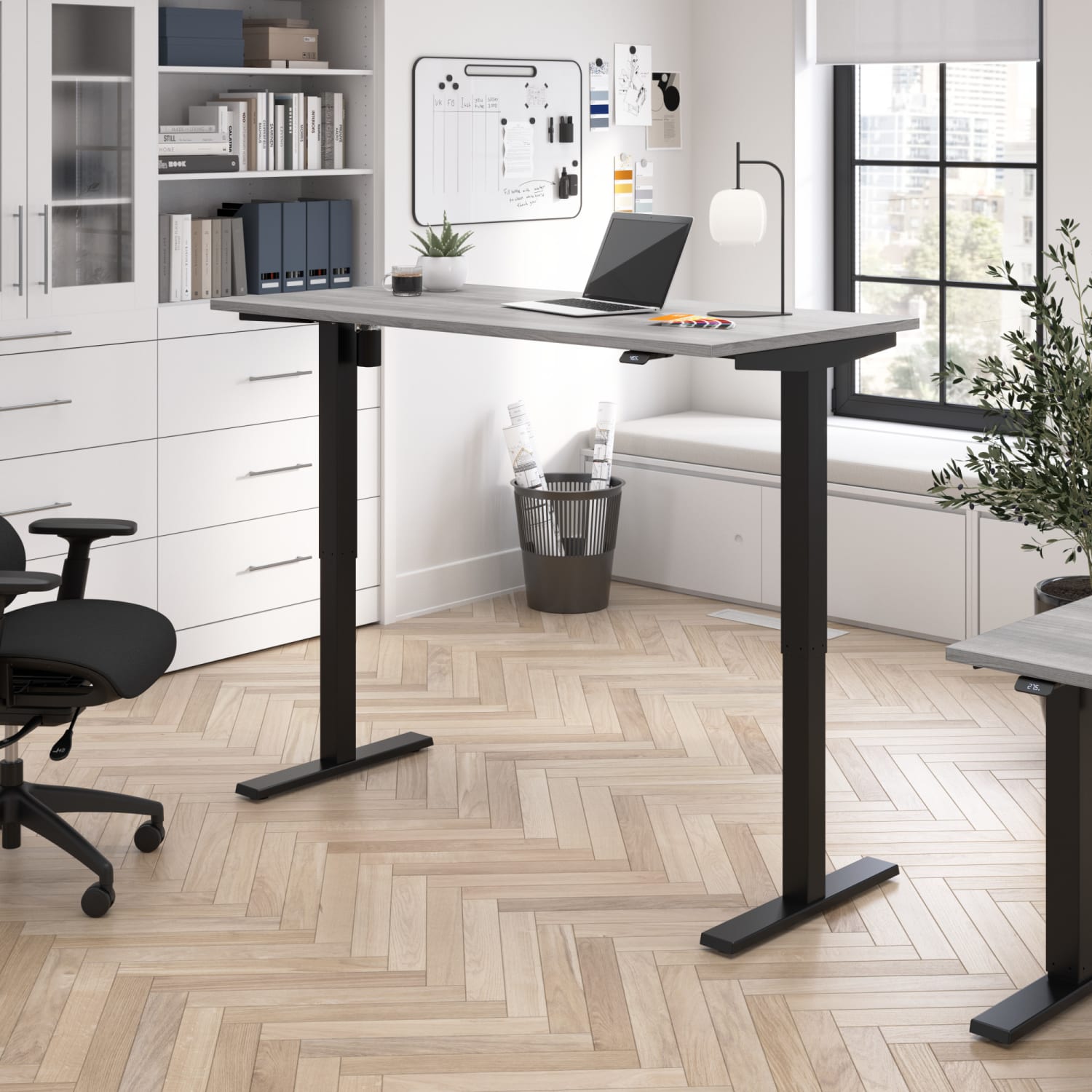 Bush Business Furniture Move 40 Series Electric 60inW x 30inD Electric Height-Adjustable Standing Desk, Platinum Gray/Black, Standard Delivery - Image 3