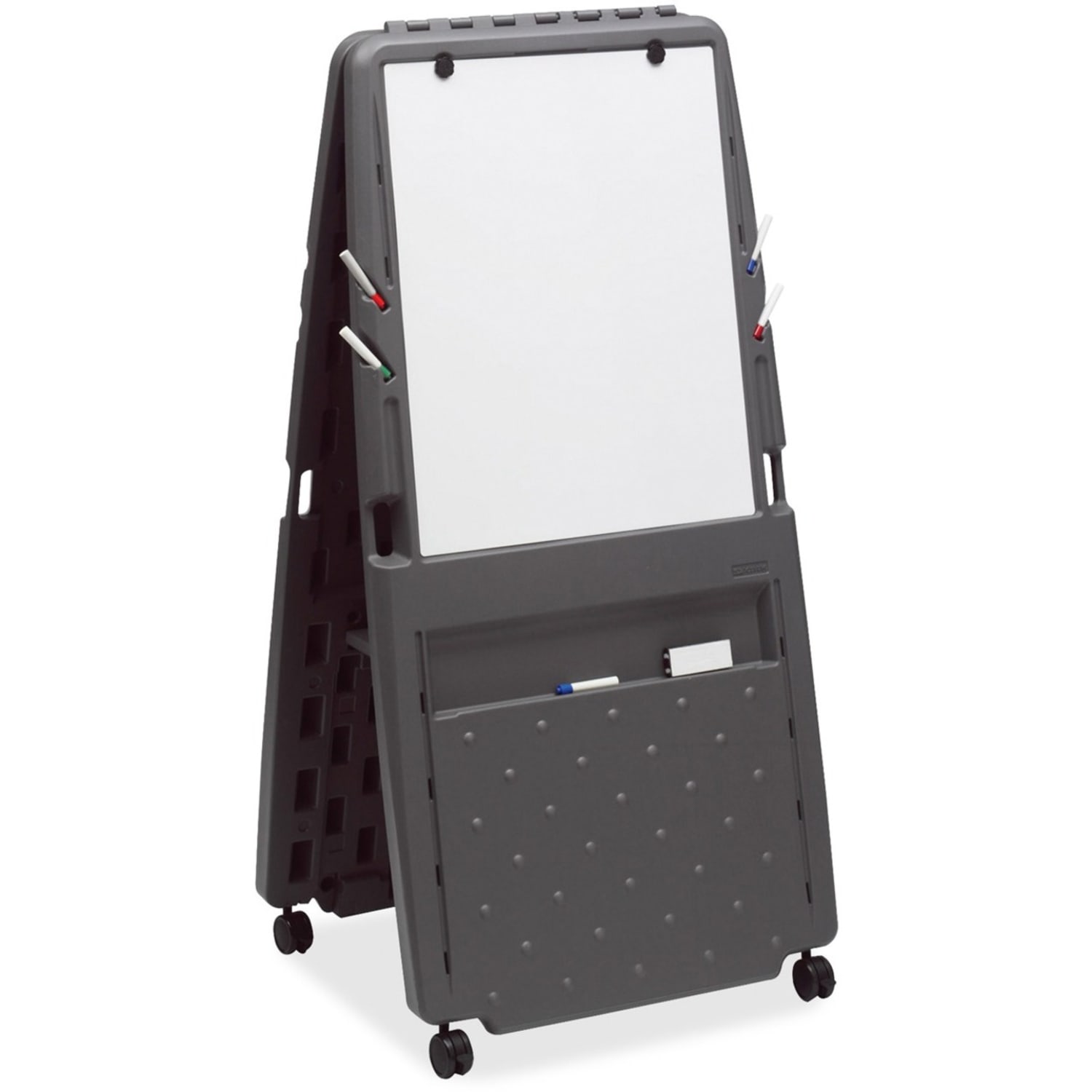 Iceberg Non-Magnetic Dry-Erase Whiteboard Presentation Easel, 34in x 27in, Metal Frame With Charcoal Finish - Image 3