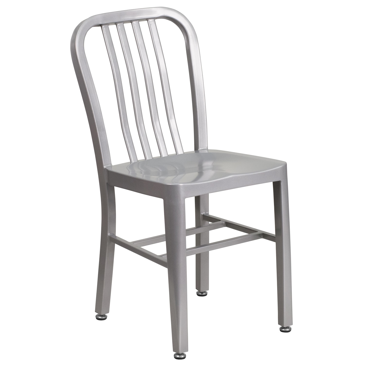 Flash Furniture Commercial-Grade Metal Indoor/Outdoor Chair, Silver - Image 3