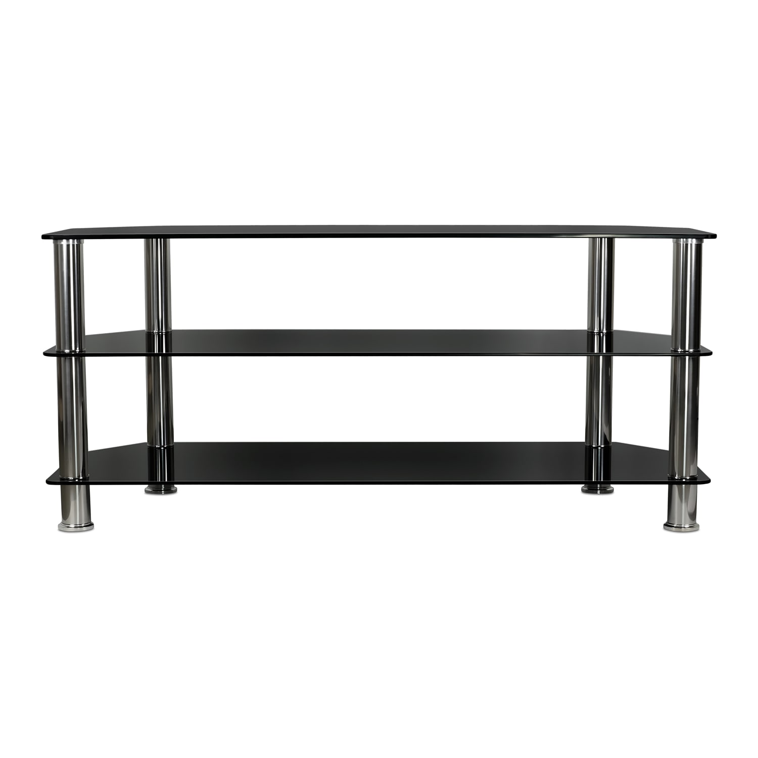 Mount-It! MI-880 3-Shelf TV Stand For Screens 40 - 60in, 20inH x 45inW x 17-13/16inD, Black - Image 3
