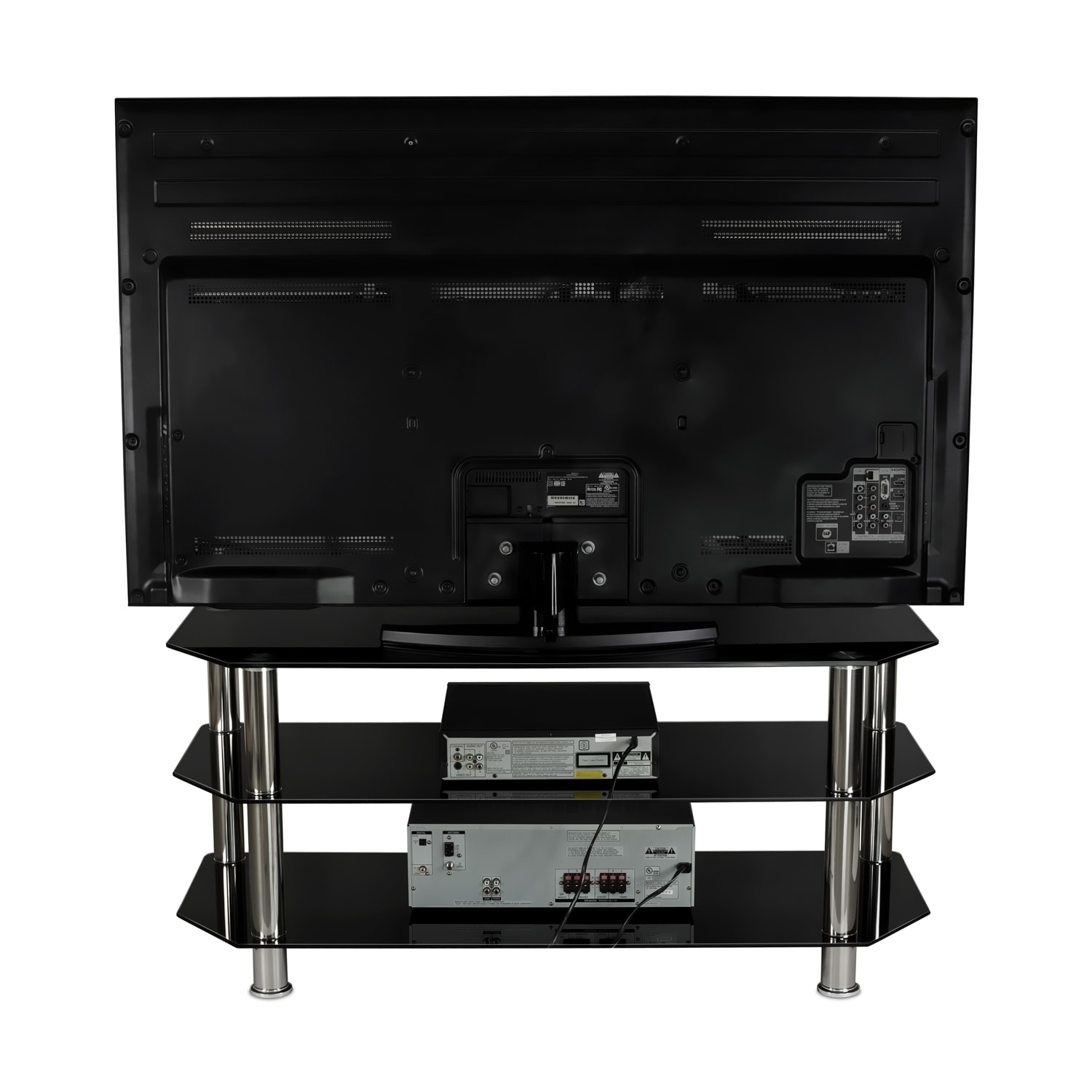 Mount-It! MI-880 3-Shelf TV Stand For Screens 40 - 60in, 20inH x 45inW x 17-13/16inD, Black - Image 5