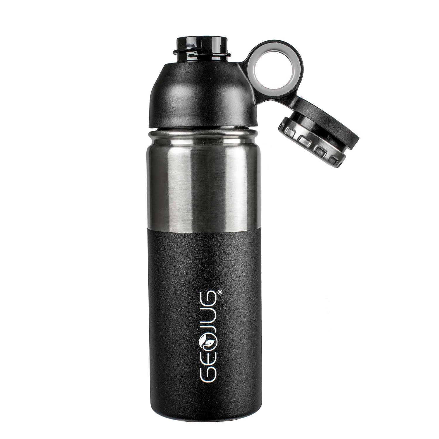 Brentwood GEOJUG Stainless-Steel Vacuum-Insulated Water Bottle, 24 Oz, Black - Image 3