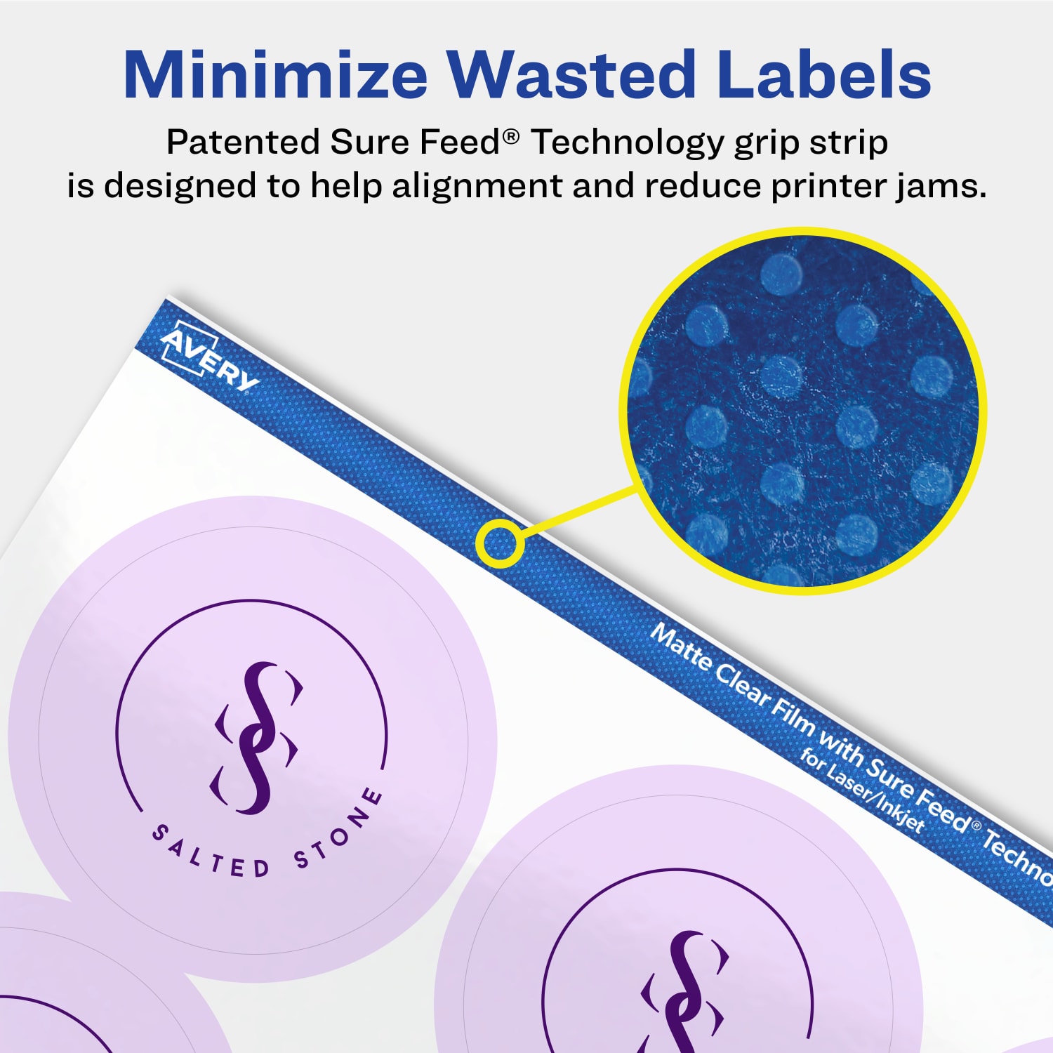 Avery Permanent Labels With Sure Feed, 94510-CMF50, Round, 2-1/4in, Matte Clear, Pack Of 600 - Image 5