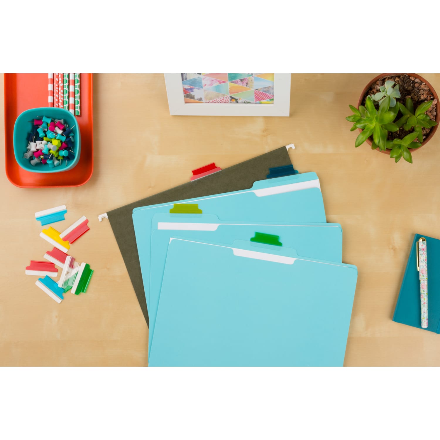 Avery Insertable Self-Adhesive Index Tabs With Printable Inserts, 1-1/2in, Assorted (Blue, Clear, Green, Red, Yellow), Pack Of 25 - Image 4
