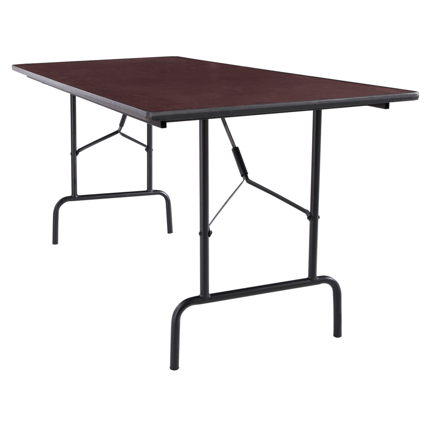 Realspace Folding Table, 29inH x 72inW x 30inD, Walnut - Image 3