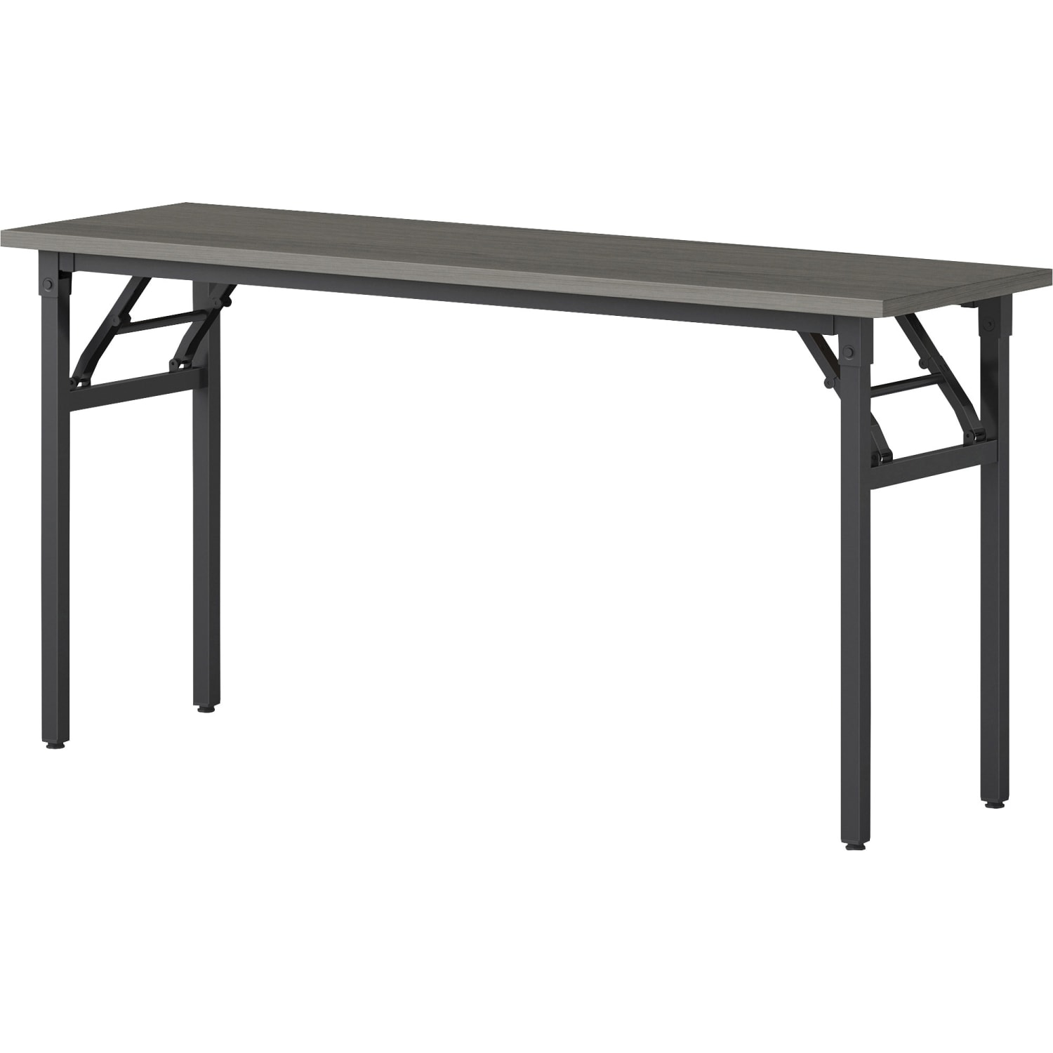 Lorell Folding Melamine Training Table, 30inH x 60inW x 18inD, Black/Gray - Image 3
