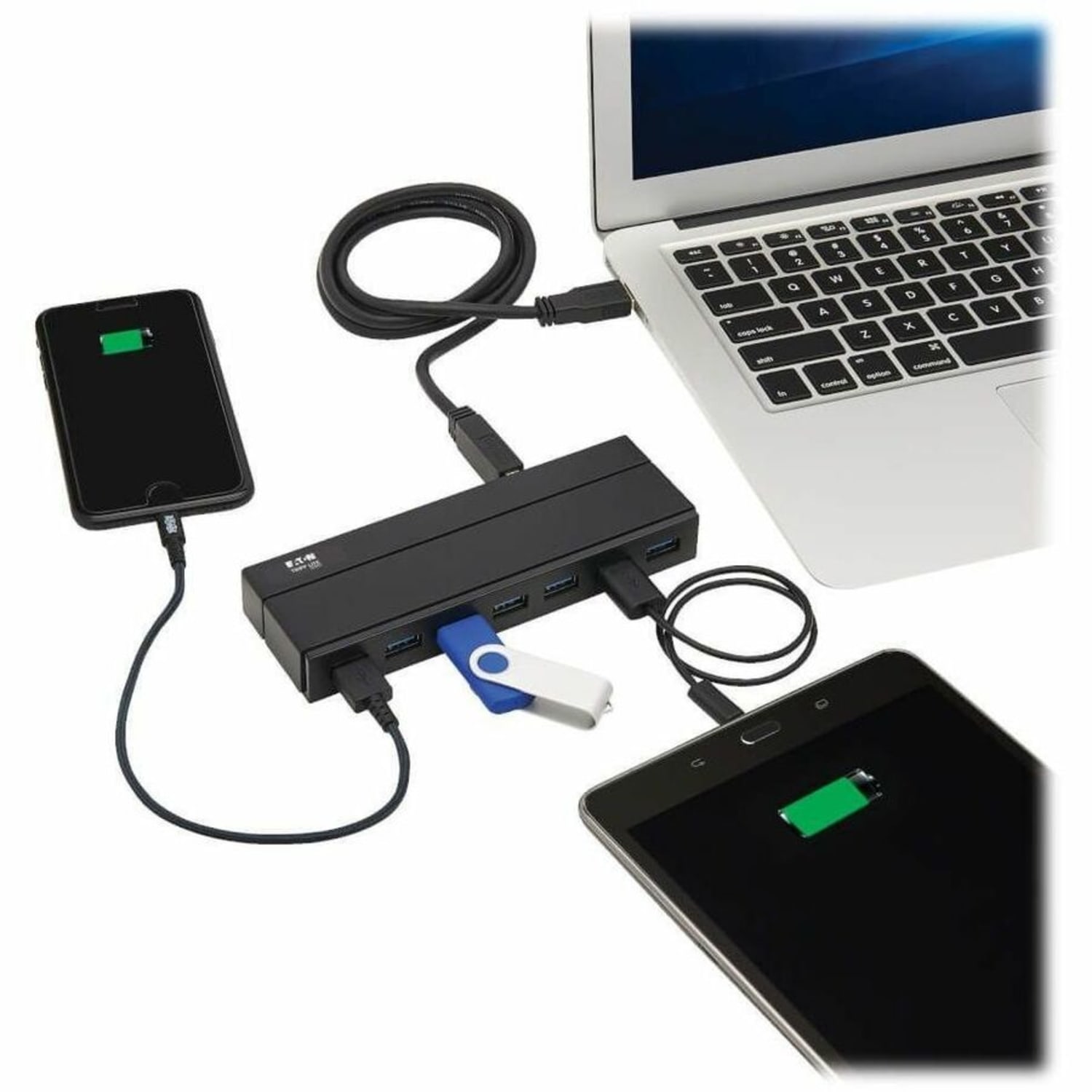 Tripp Lite 7-Port USB 3.0 Hub SuperSpeed with Dedicated 2A USB Charging iPad Tablet - Hub - 7 x SuperSpeed USB 3.0 - desktop - Image 4