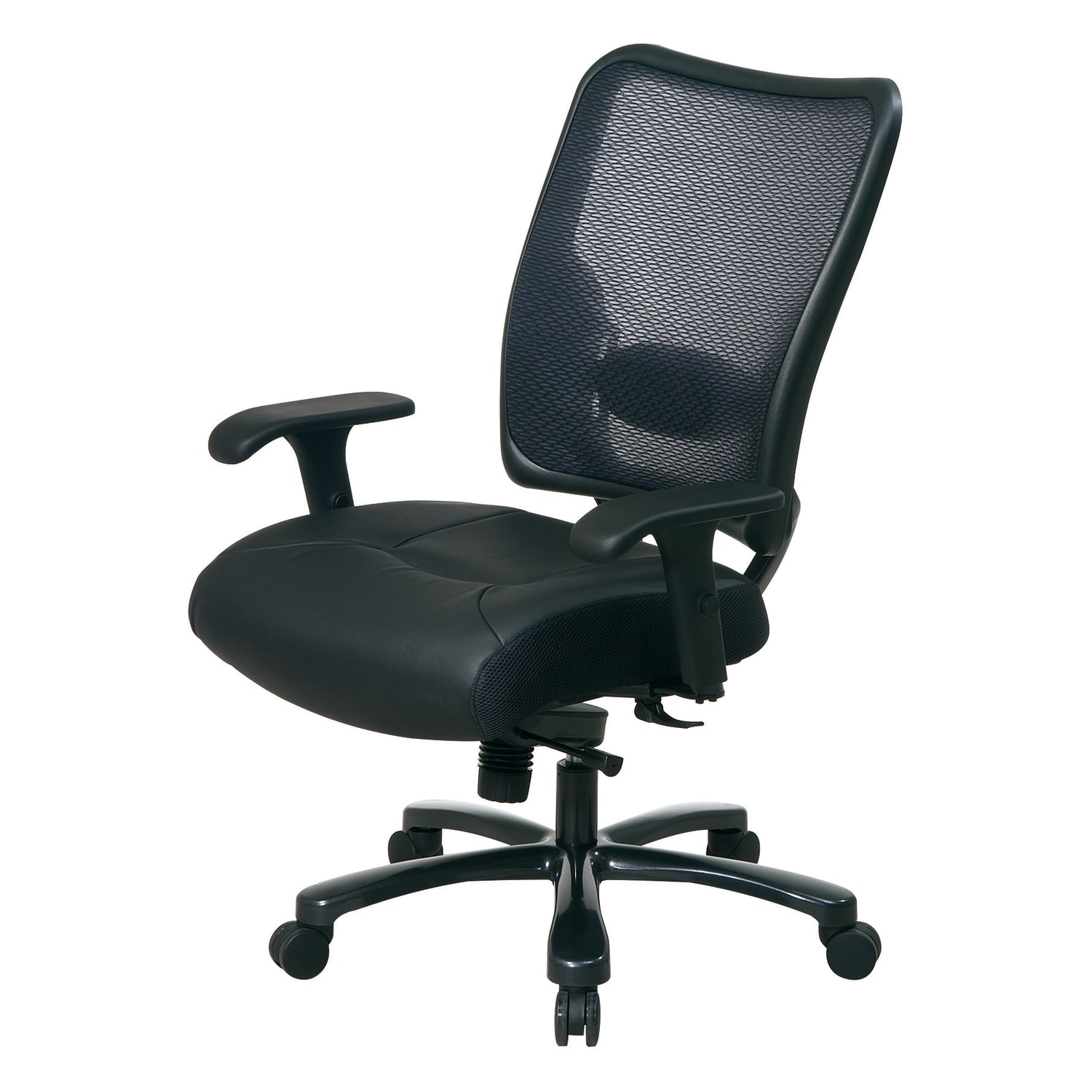 Office Star Big And Tall Fabric/Air Grid Mesh Back High-Back Chair, Black - Image 4