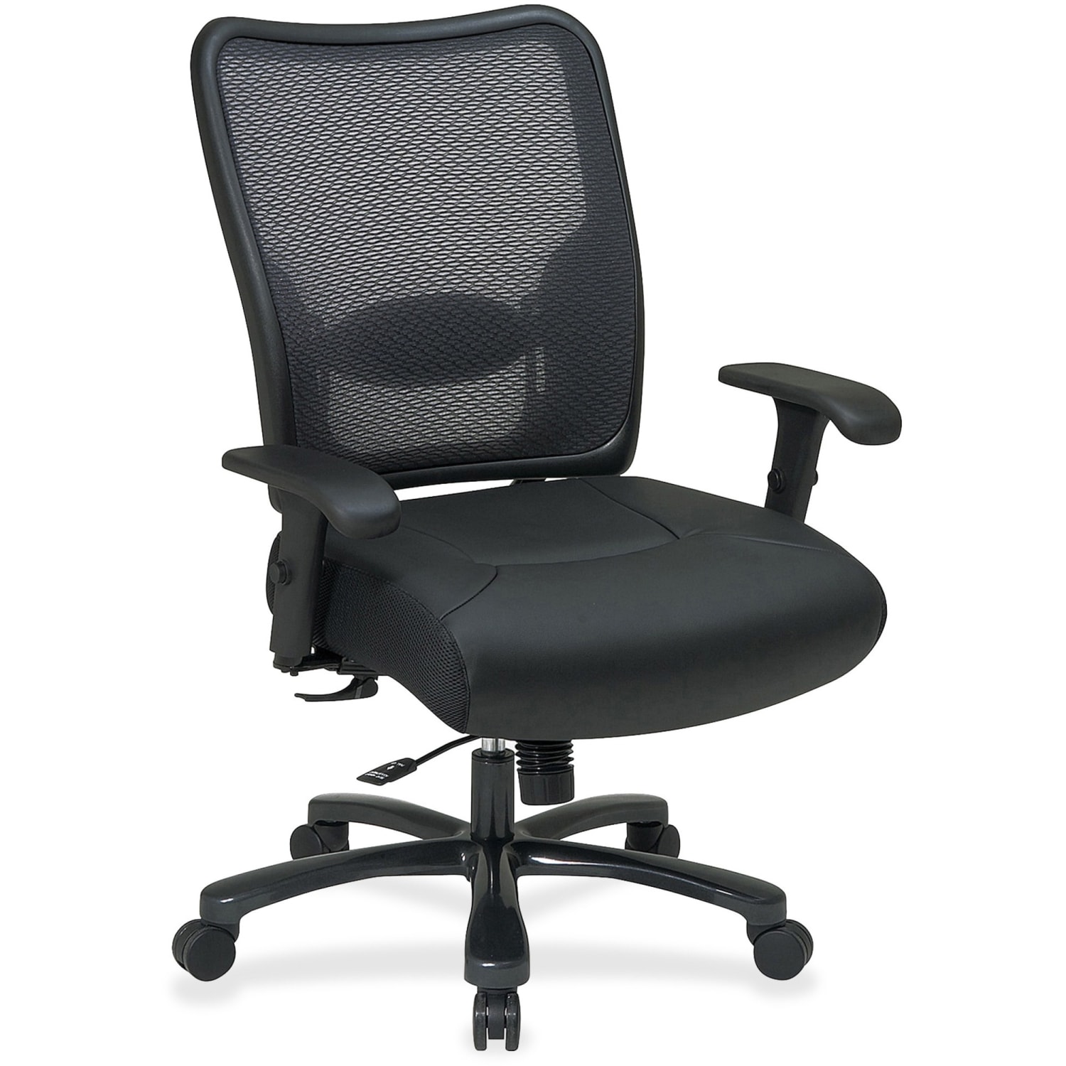 Office Star Big  Tall Bonded LeatherAir Grid Mesh Back High Back Chair Black PopularChairscom