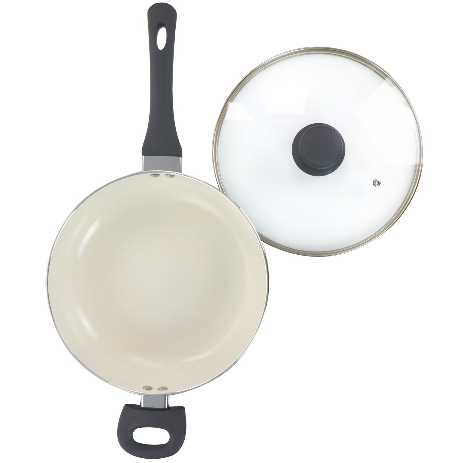 Oster 3.5-Quart Non-Stick Aluminum Saute Pan With Lid, Gray - Image 6