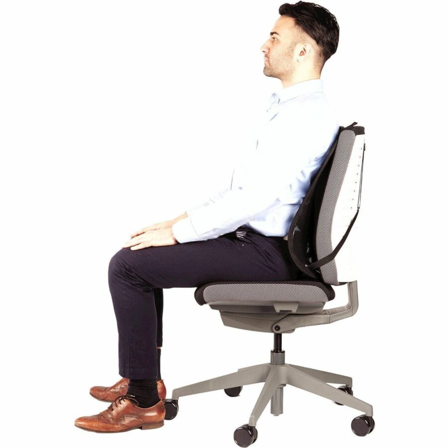 Fellowes Office Suites Mesh Back Support - Fellowes Office Suites Mesh Back Support - Strap Mount - Black - Mesh Fabric - 1 Each - Image 6
