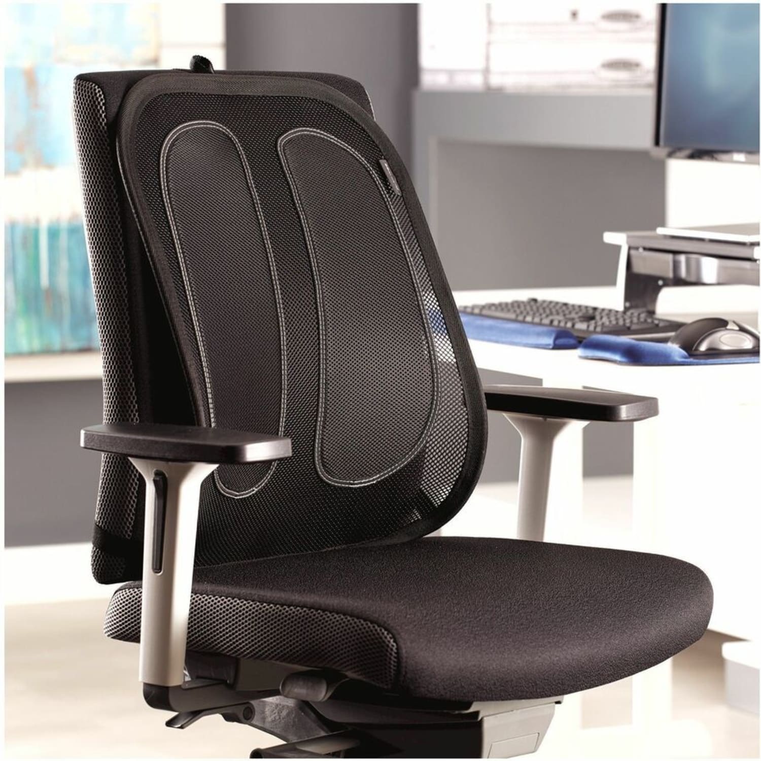 Fellowes Office Suites Mesh Back Support - Fellowes Office Suites Mesh Back Support - Strap Mount - Black - Mesh Fabric - 1 Each - Image 8