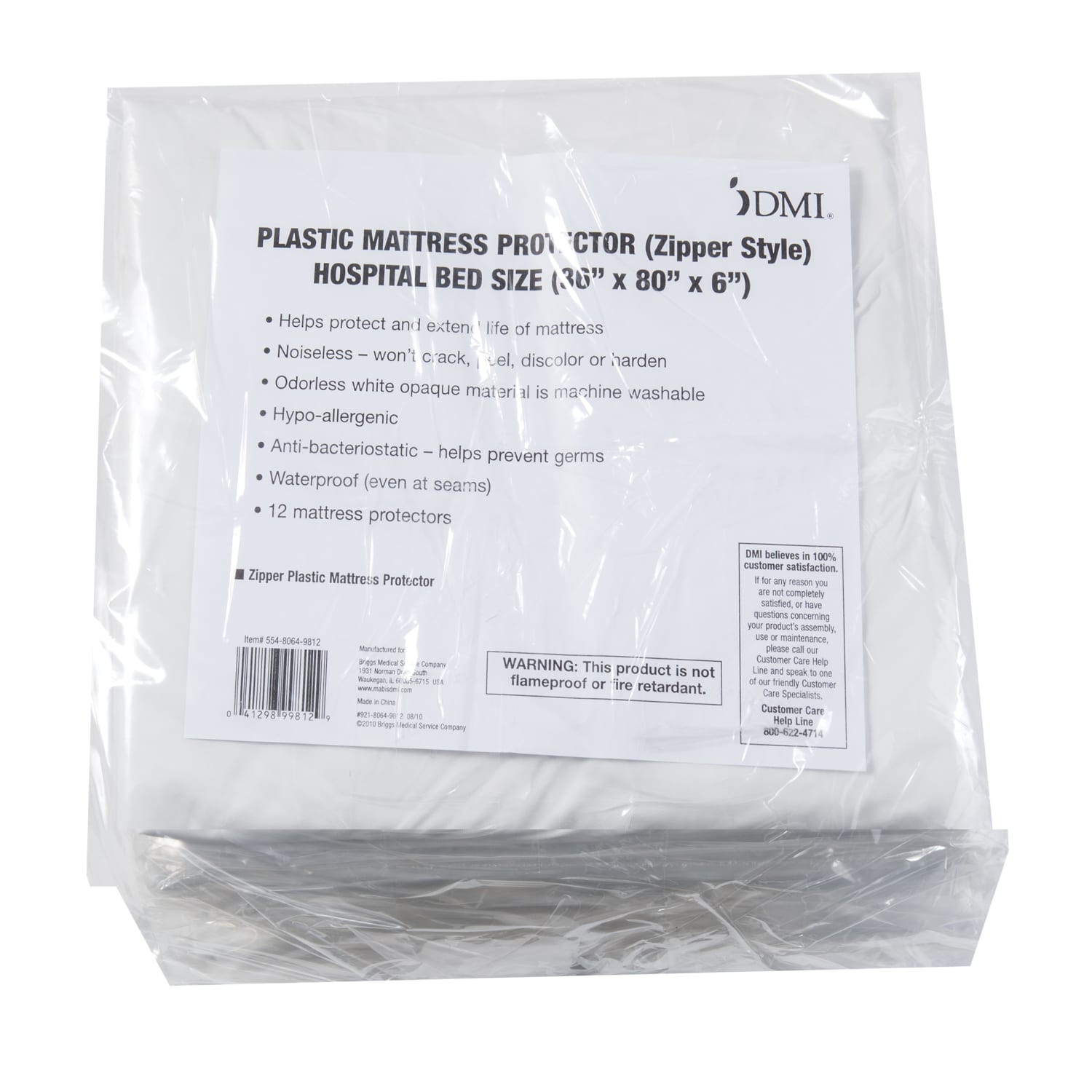 DMI Contoured Protective Mattress Cover For Home Beds, , White - Image 5