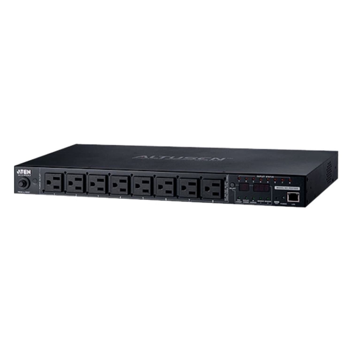 ATEN PE6108A 8-Outlets PDU-TAA Compliant - IEC 60320 C20 - 8 x NEMA 5-15R - 120 V AC - 1440 W - Network (RJ-45) - 1U - Rack-mountable - Image 3
