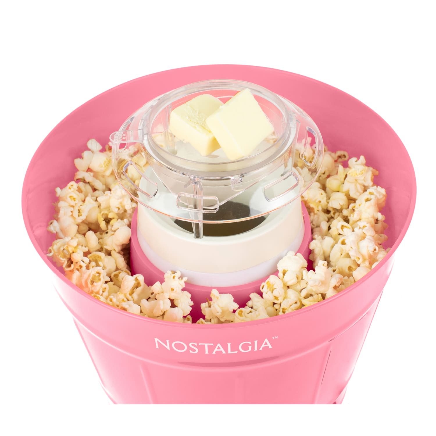 Nostalgia Hot Air Popcorn Maker And Bucket, 10-1/8inH x 9-15/16inW x 9-15/16inD, Coral - Image 3