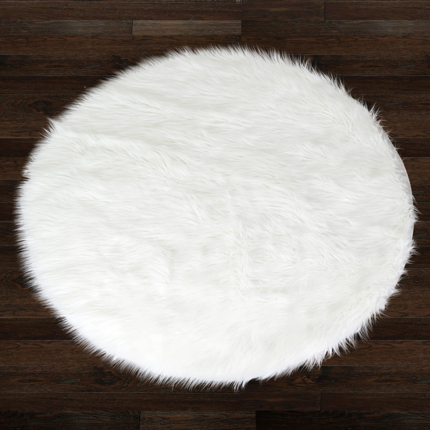 Glamour Home Alair Round Area Rug, 4ft x 4ft, White - Image 3