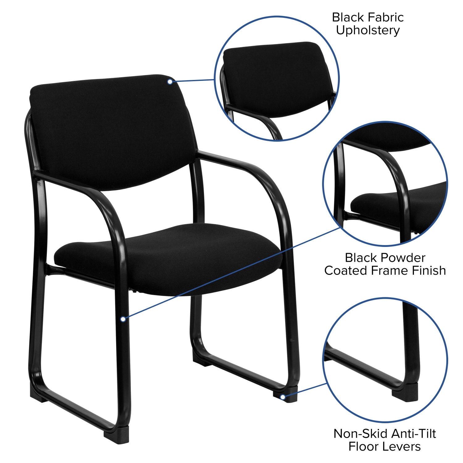 Flash Furniture Fabric Executive Side Reception Chair with Sled Base Black PopularChairscom Flash Furniture Fabric Executive Side Reception Chair with Sled Base Black PopularChairscom