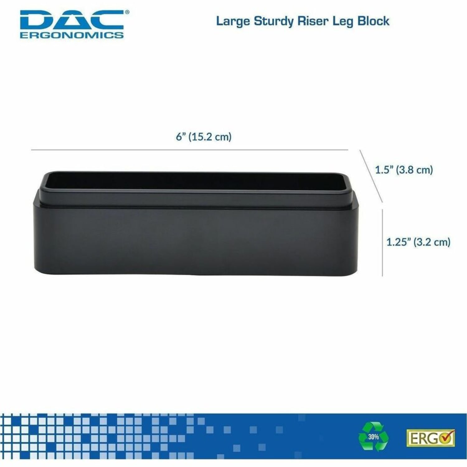 DAC Stax MP-216 Ergonomic-Adjustable Monitor/Laptop Riser Blocks Kit, Black - Large x 6inx 1.50in Depth x 1.20in - 02250 - Image 4