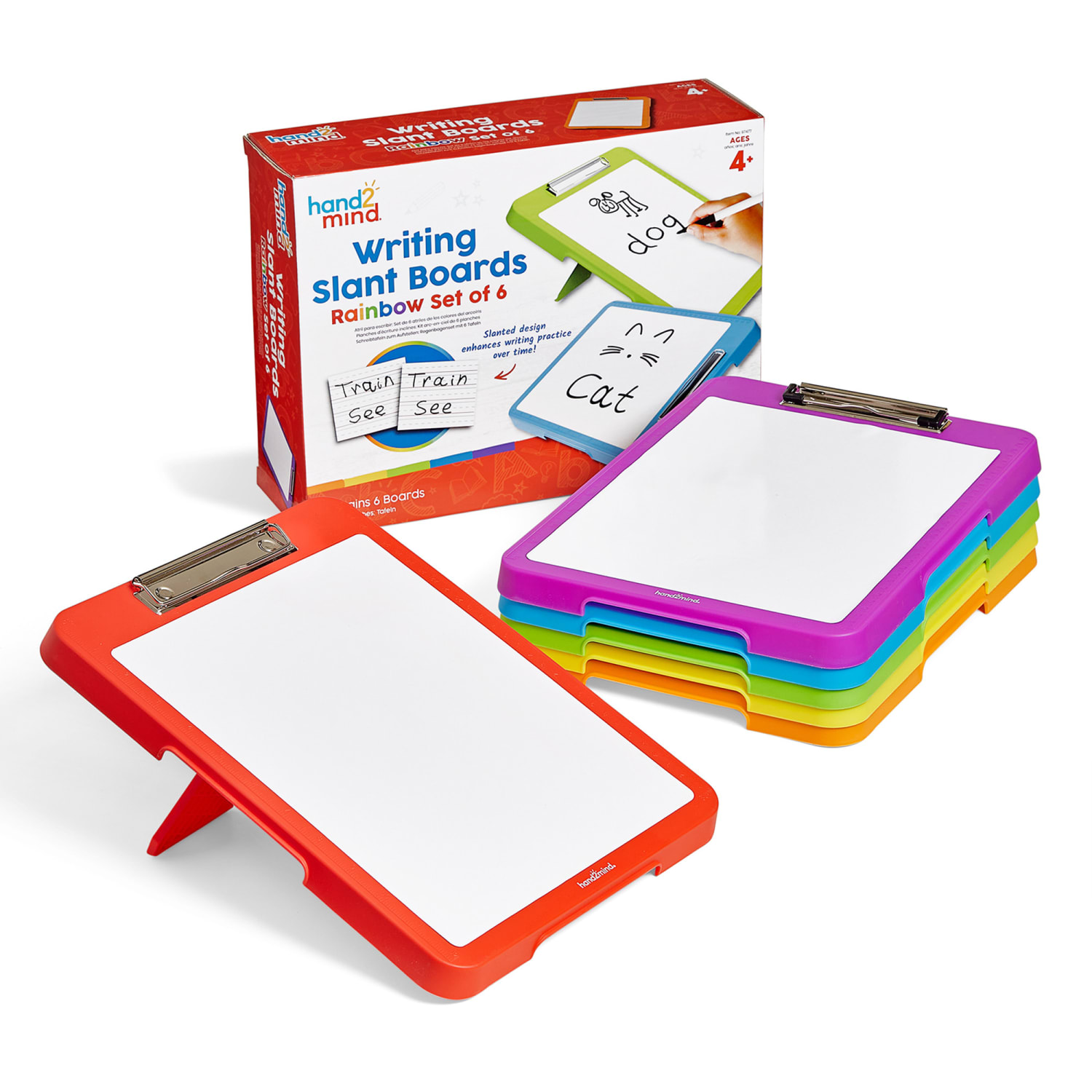 Hand2Mind Writing Slant Boards, Rainbow, Set Of 6 - Image 3
