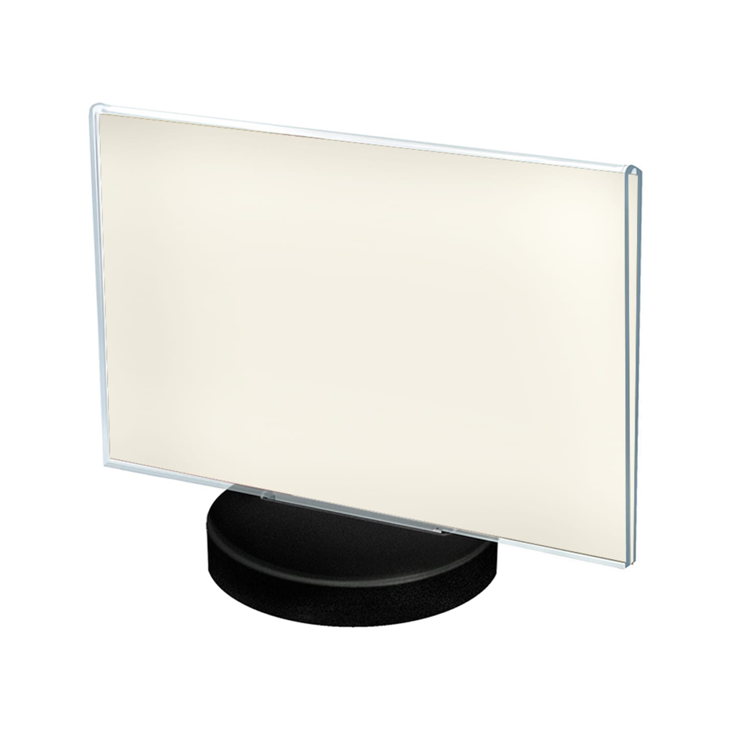 Azar Displays Acrylic Frames On Round Bases, Horizontal, 11in x 8 1/2in, Clear/Black, Pack Of 10 - Image 3