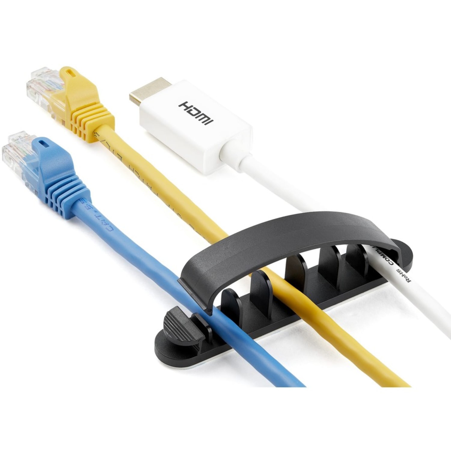StarTech.com 100 Cable Management Clips - Self Adhesive 6 Slot - Resusable Nylon Desktop USB/Computer Cord Organizer/Clamp/Comb/Holder UL - Image 6