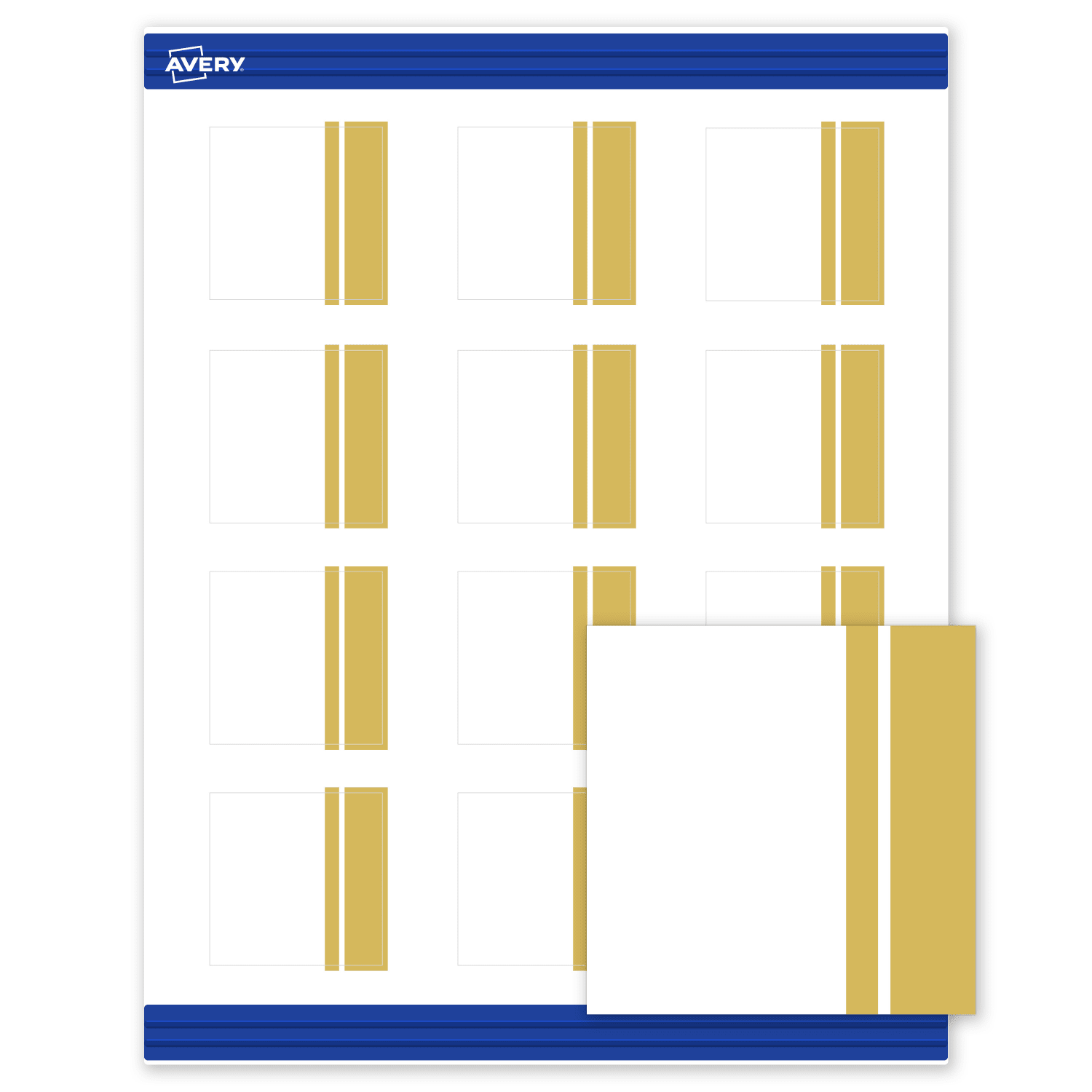 Avery Printable Cards With Sure Feed Technology, 2in x 2in, Matte White With Preprinted Gold Double-Dipped Edge, Pack Of 120 - Image 3