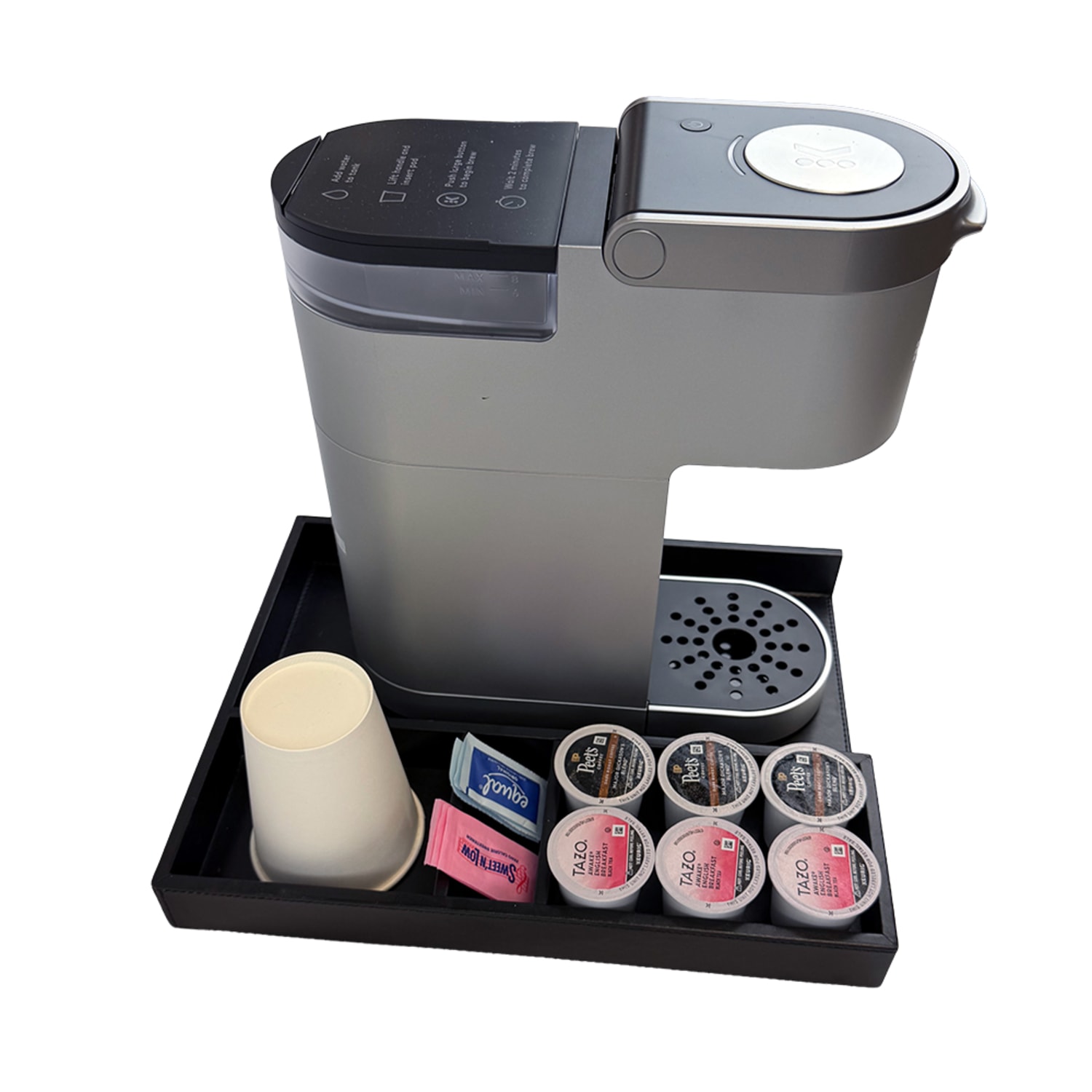 Hospitality Source Coffee Organizer Trays, 12-13/16in x 10-5/8in x 1-3/4in, Black, Set Of 10 Trays - Image 4