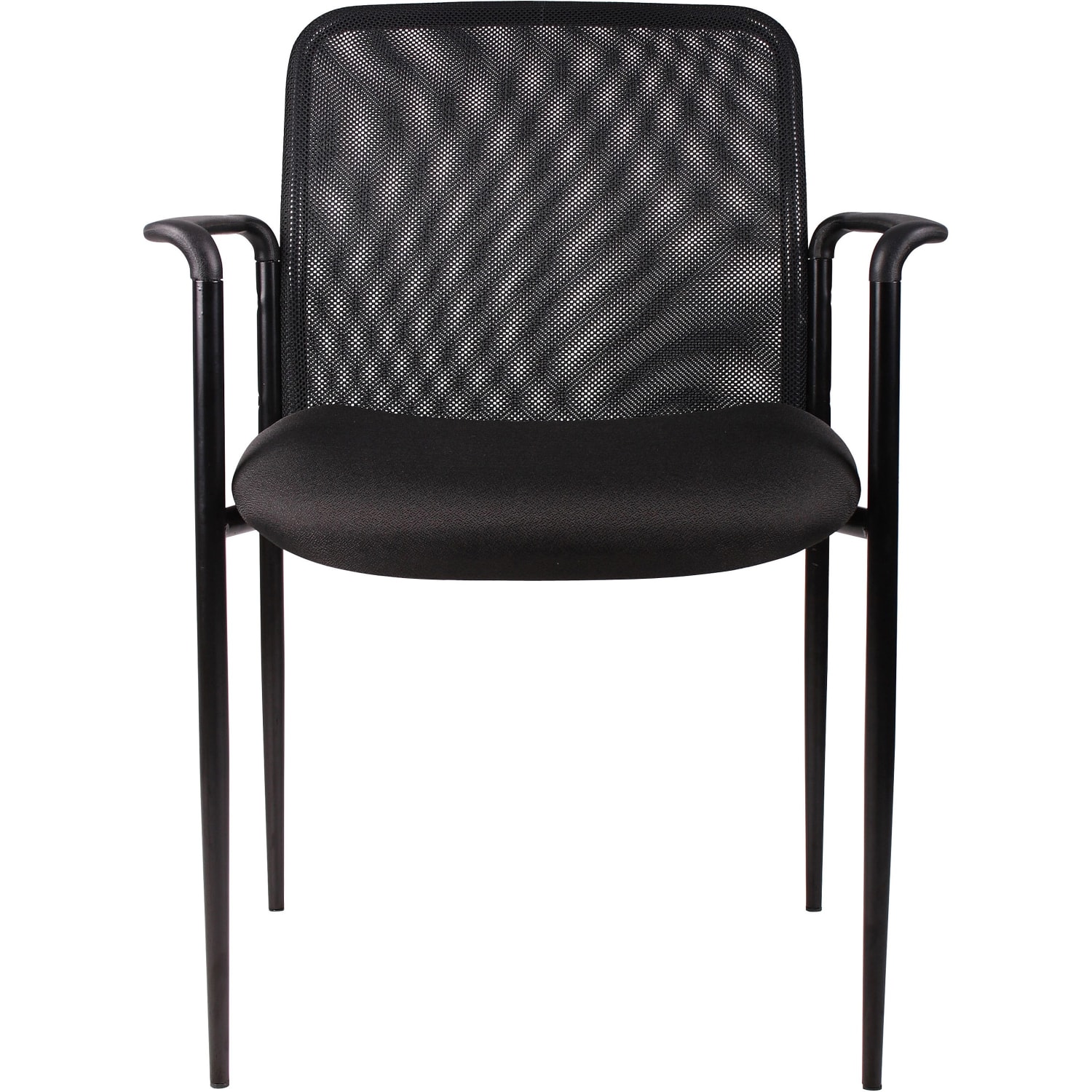 Lorell Mesh Seat, Mesh Back Stacking Chair, 18 1/2in Seat Width, Black Seat/Black Frame, Quantity: 1 - Image 5