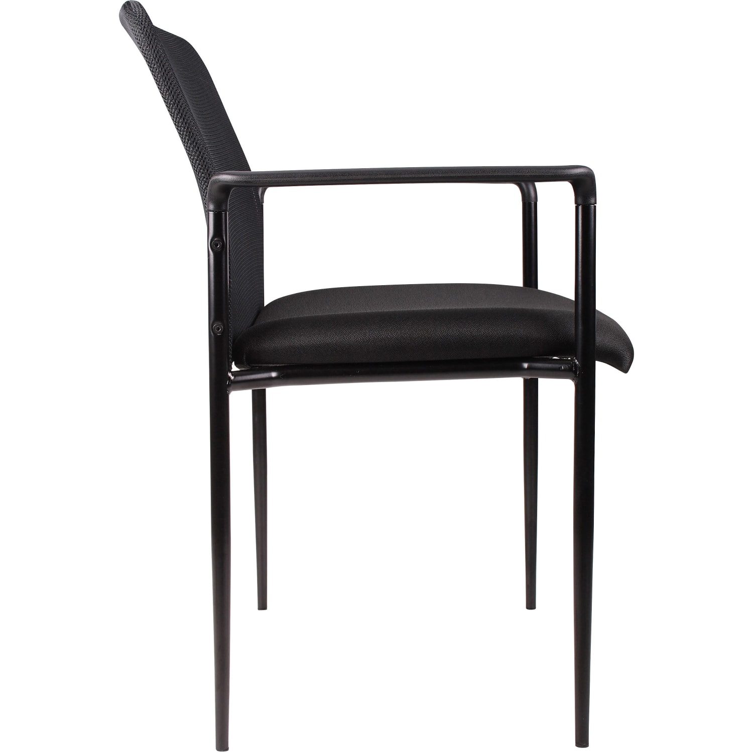 Lorell Mesh Seat Mesh Back Stacking Chair 18 12in Seat Width Black SeatBlack Frame Quantity 1 PopularChairscom