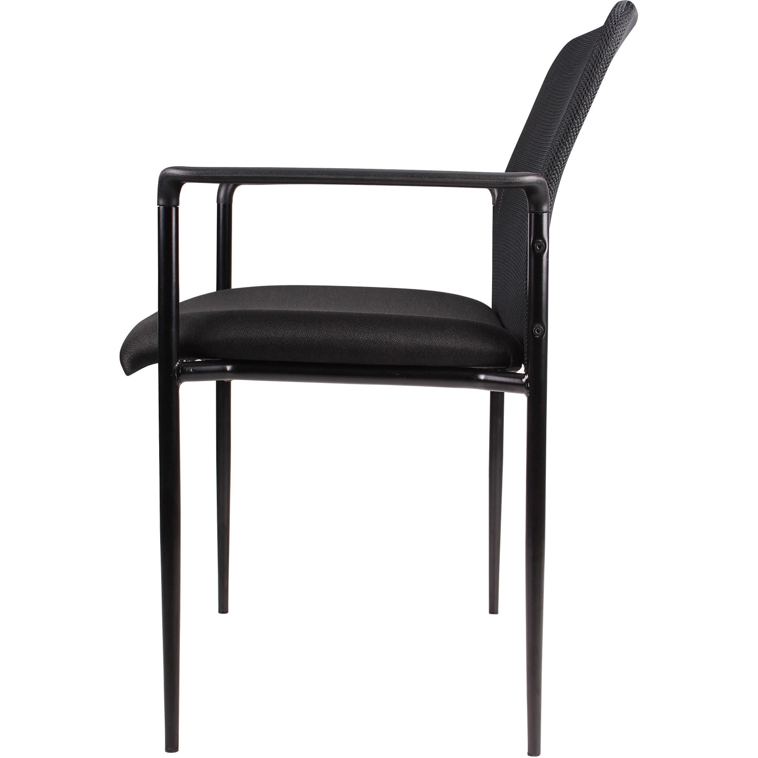 Lorell Mesh Seat Mesh Back Stacking Chair 18 12in Seat Width Black SeatBlack Frame Quantity 1 PopularChairscom