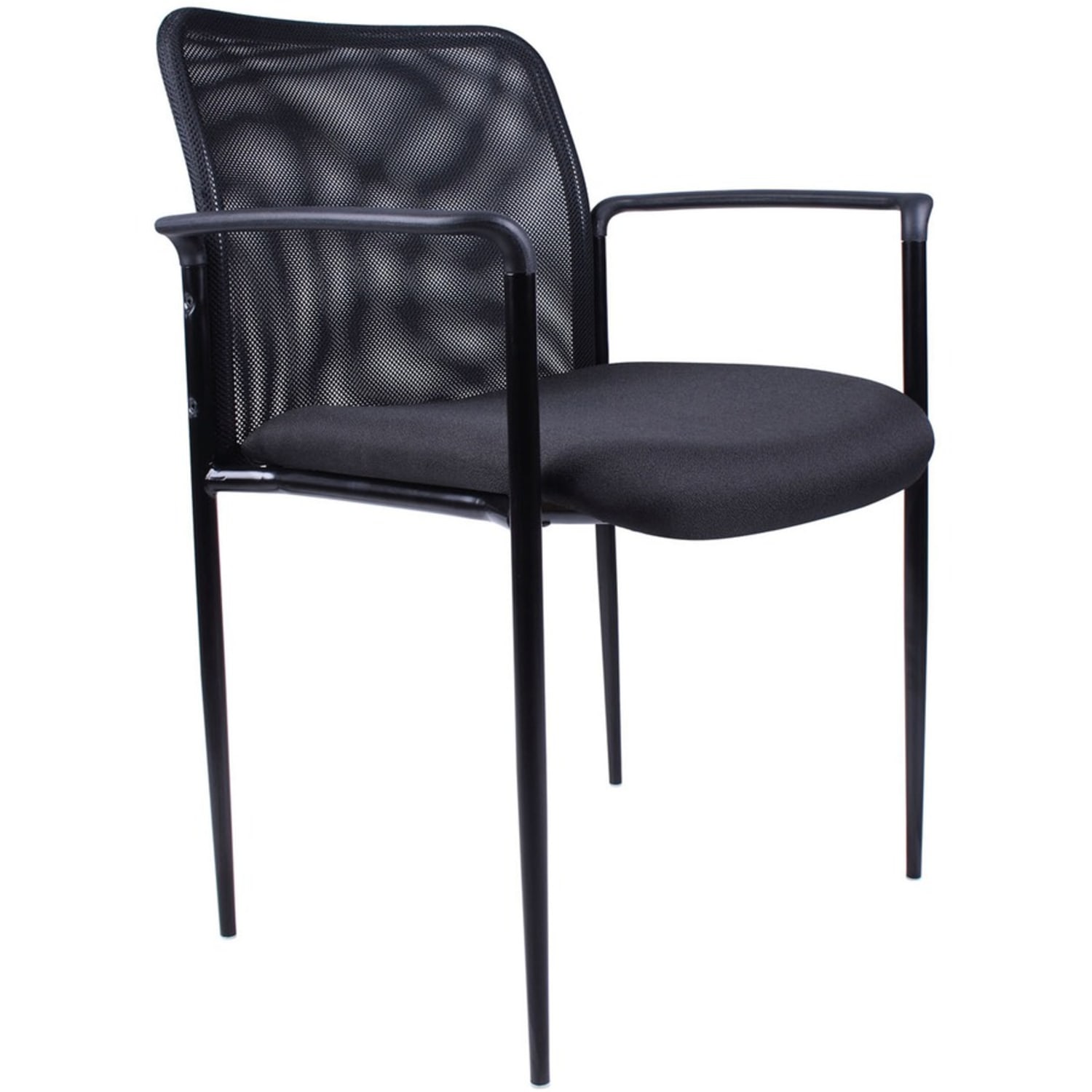Lorell Mesh Seat Mesh Back Stacking Chair 18 12in Seat Width Black SeatBlack Frame Quantity 1 PopularChairscom