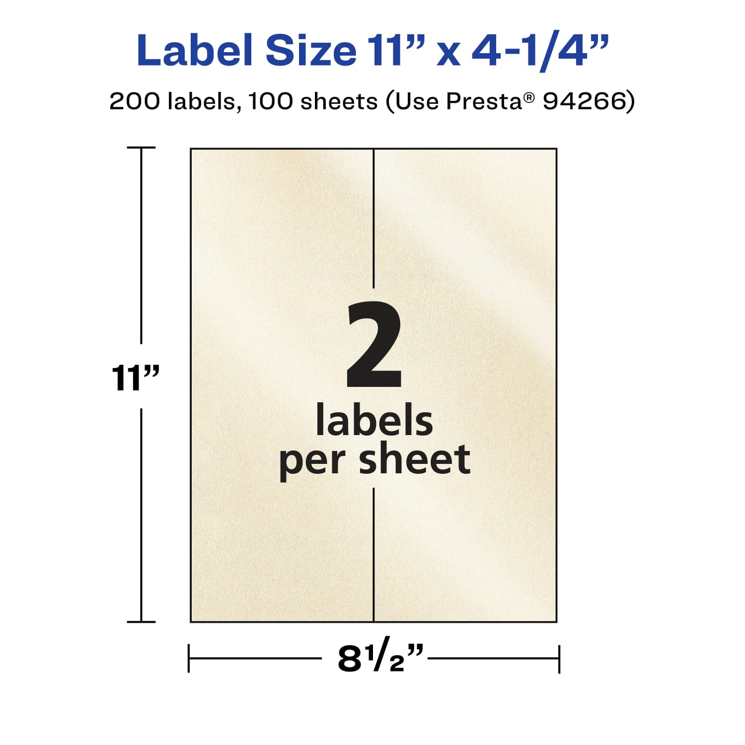 Avery Pearlized Permanent Labels, 94266-PIP100, Rectangle, 11in x 4-1/4in, Ivory, Pack Of 200 Labels - Image 6