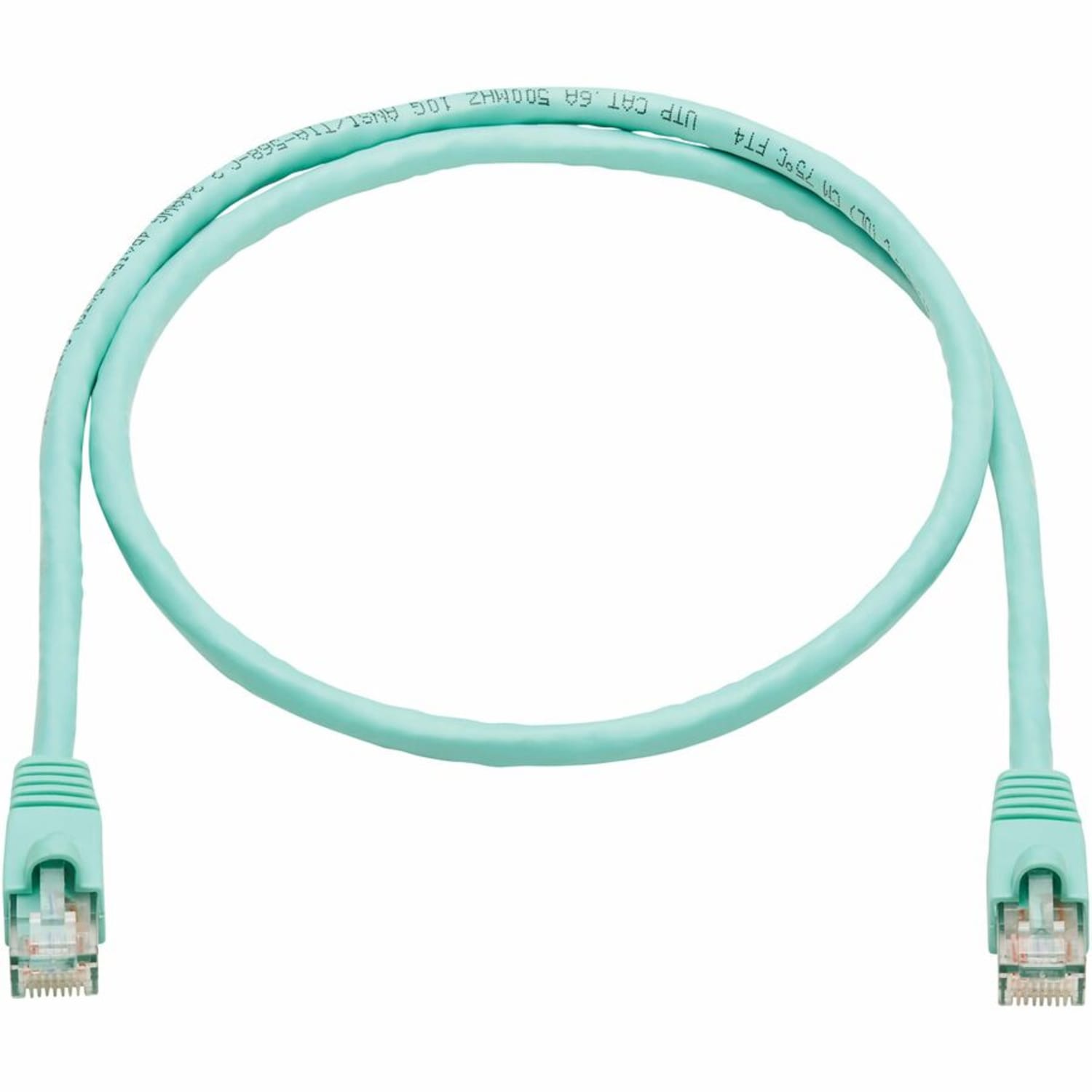 Eaton Tripp Lite Series Cat6a 10G Snagless UTP Ethernet Cable (RJ45 M/M), Aqua, 3 ft. (0.91 m) - Patch cable - N261003AQ - Image 3