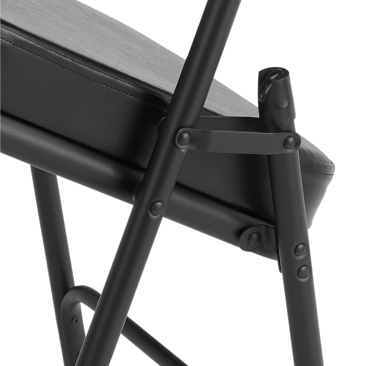 National Public Seating Vinyl Upholstered Folding Chairs Black Set Of 2 Chairs PopularChairscom