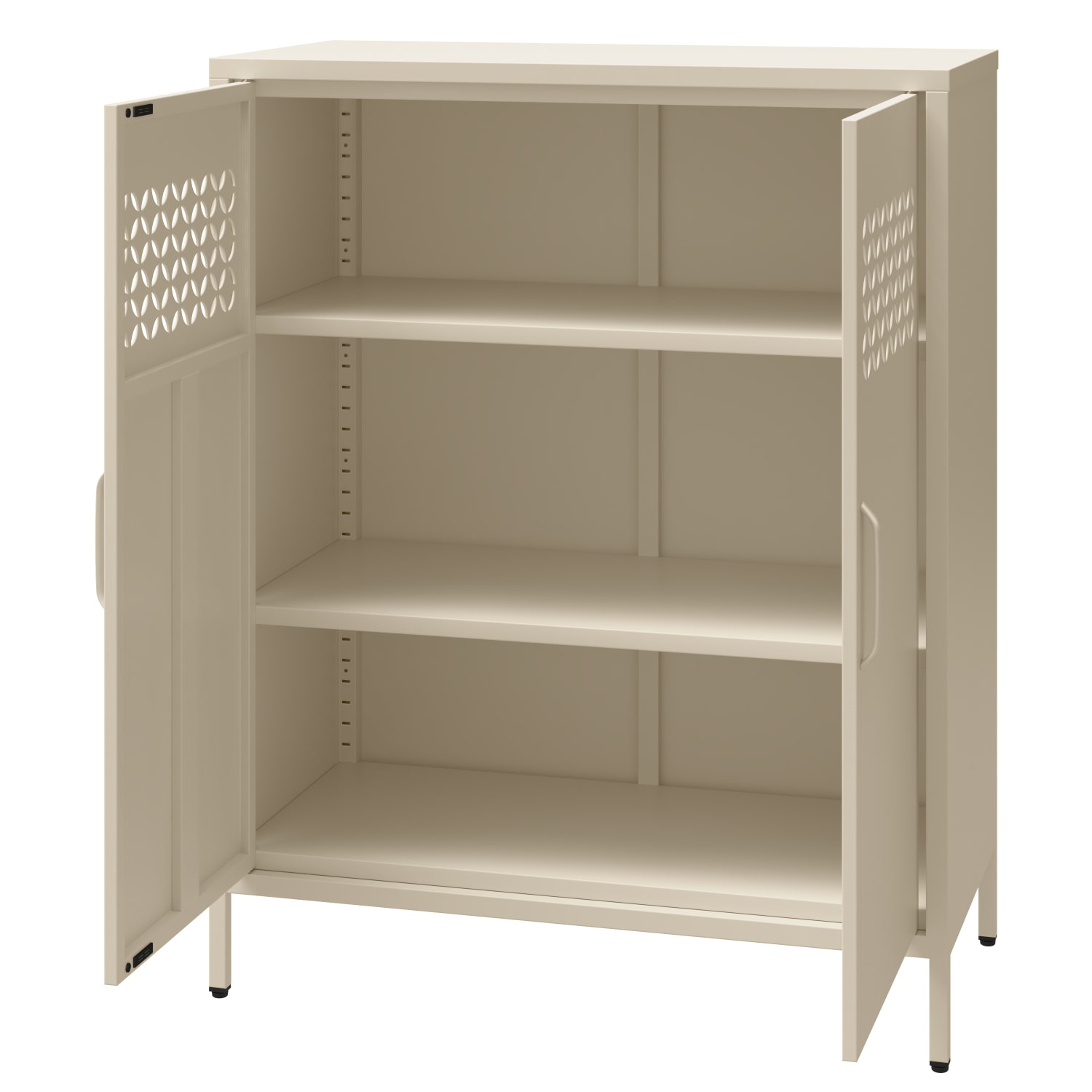 Ameriwood Home Mr. Kate Annie 32inW Short Metal 2-Door Cabinet, Parchment - Image 5