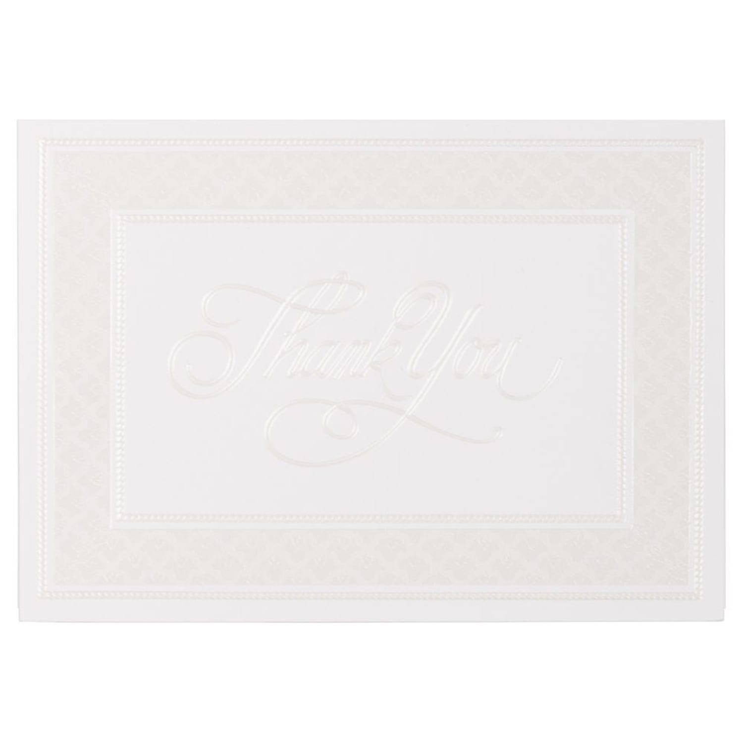 JAM Paper Thank You Card Sets, 4-7/8in x 3-3/8in, Pearl Border Cards With Anthracite Stardream Envelopes, Pack Of 25 Cards And Envelopes - Image 3