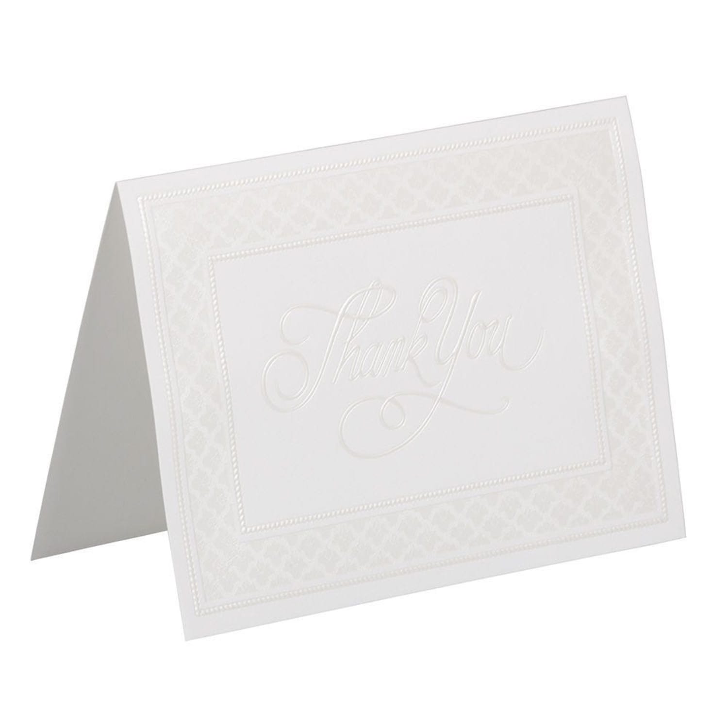 JAM Paper Thank You Card Sets, 4-7/8in x 3-3/8in, Pearl Border Cards With Anthracite Stardream Envelopes, Pack Of 25 Cards And Envelopes - Image 4