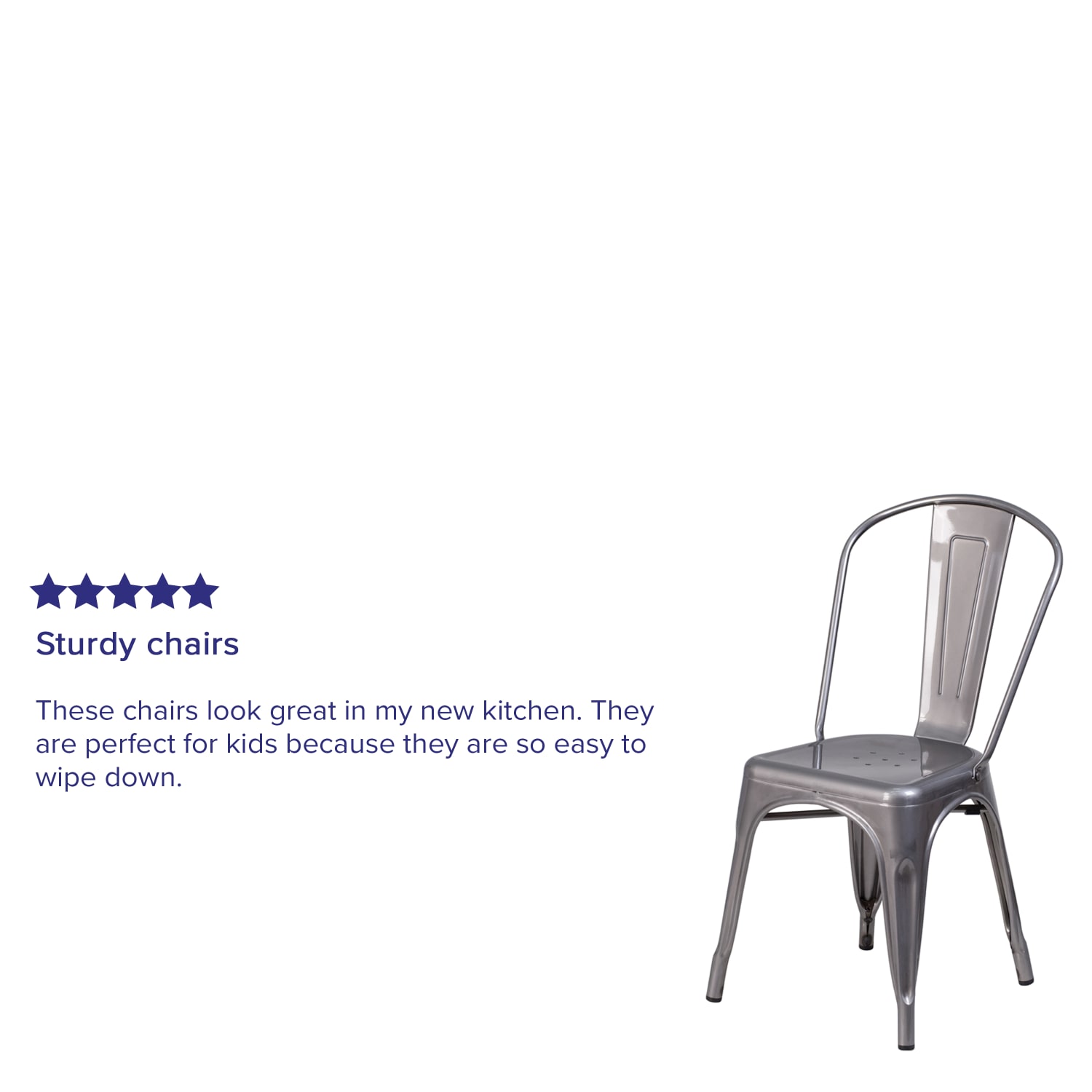 Flash Furniture Metal Indoor Vertical-Slat Stackable Chair, Gray - Image 5