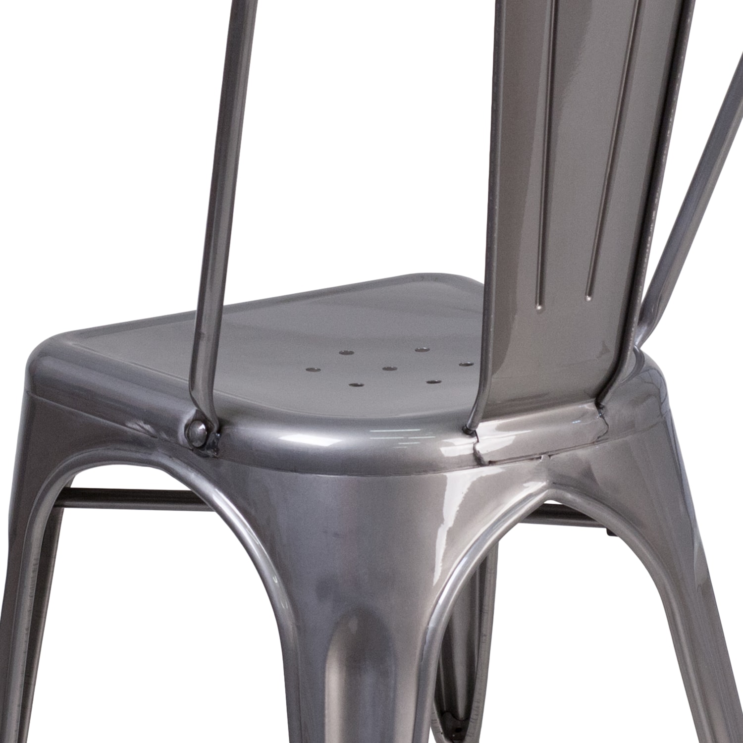 Flash Furniture Metal Indoor Vertical Slat Stackable Chair Gray PopularChairscom