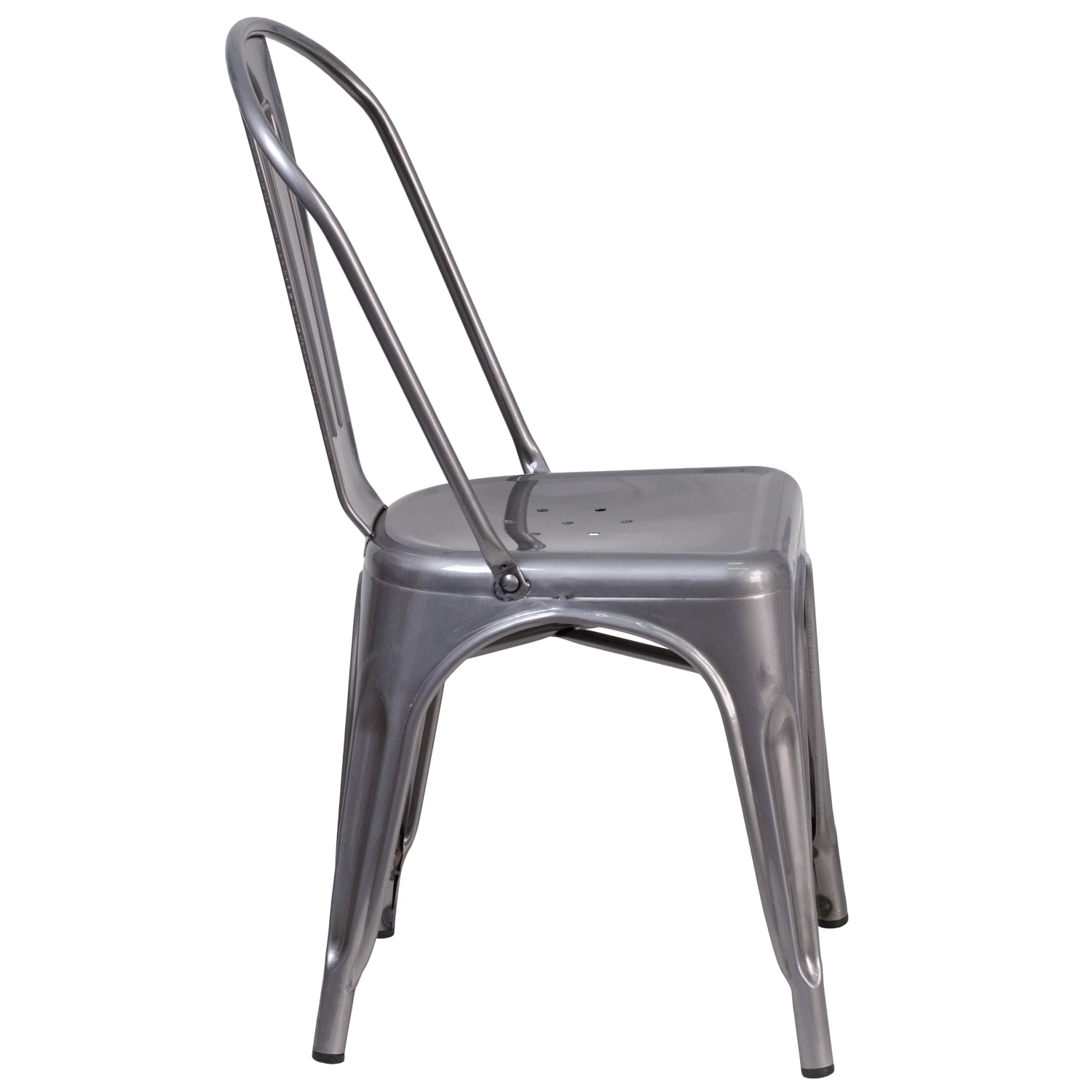 Flash Furniture Metal Indoor Vertical Slat Stackable Chair Gray PopularChairscom