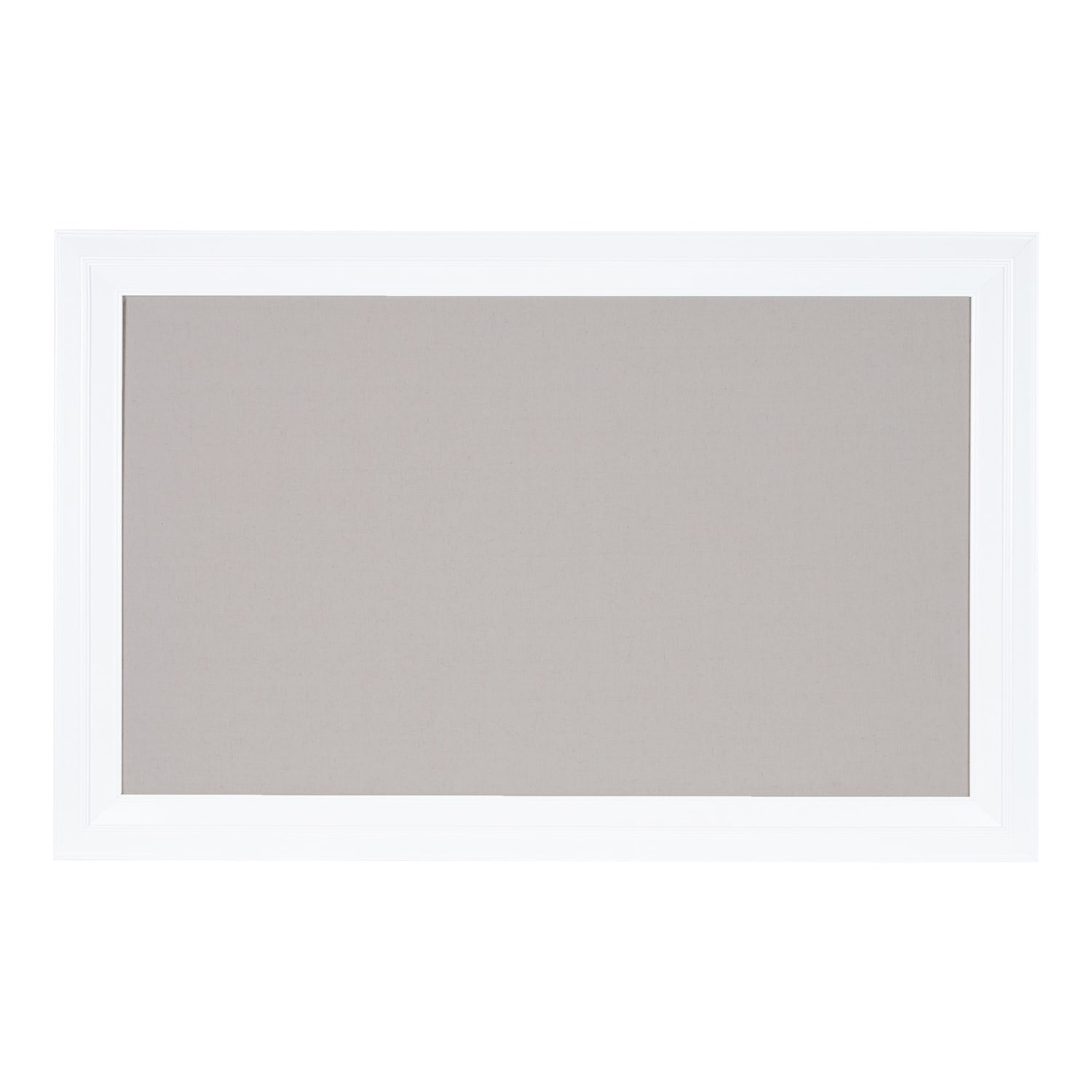 Kate and Laurel Whitley Non-Magnetic Framed Linen Fabric Pinboard, 29-1/2in x 45-1/2in, Gray, Gray Plastic Frame - Image 3