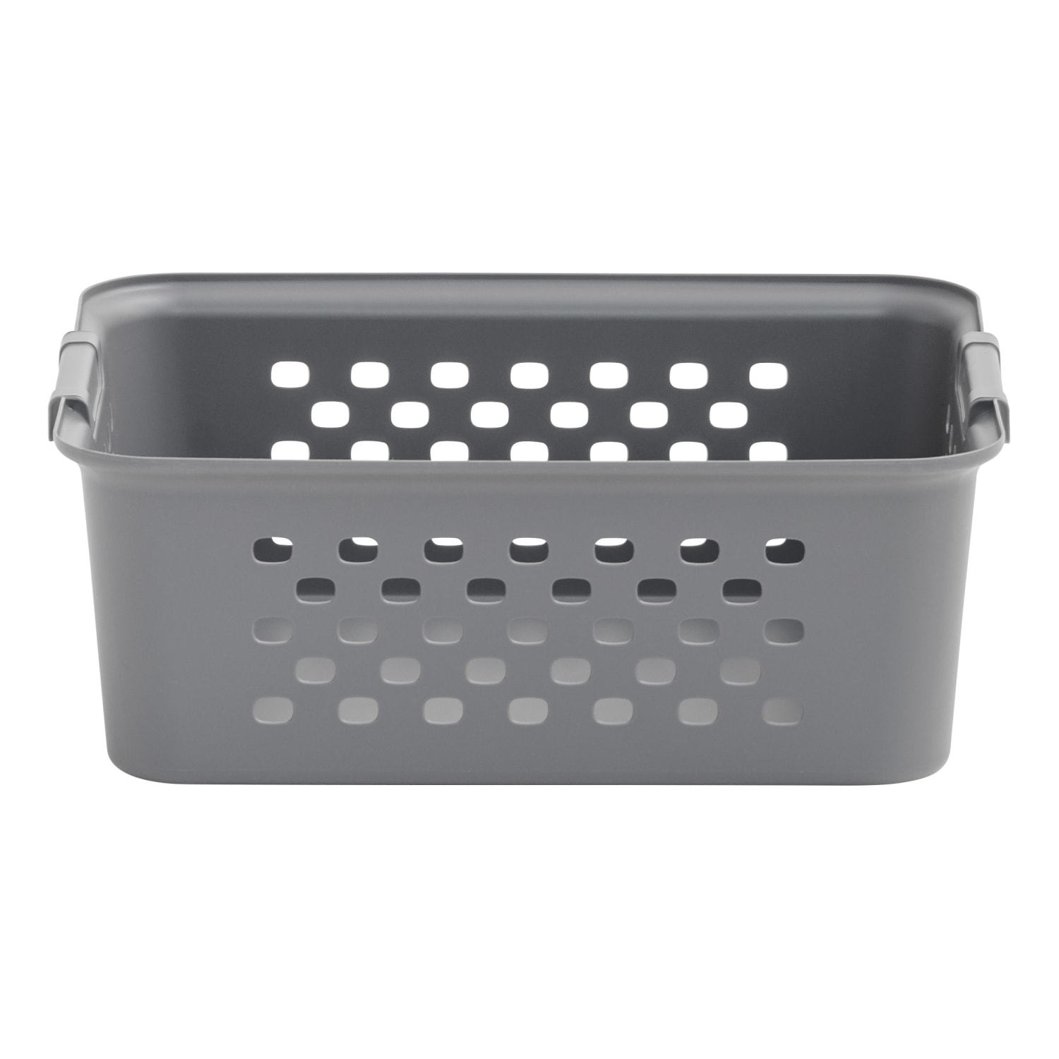 Iris Plastic Storage Basket, Medium, 10-1/4inH x 12-7/16inW x 14-13/16inD, Gray - Image 3