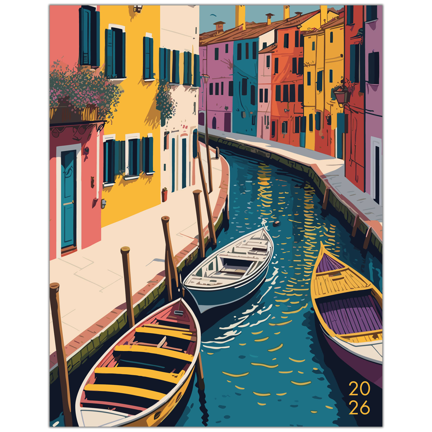 2026 Willow Creek Press Monthly Booklet Planner, 7-1/2in x 9-1/2in, Colorful Canal, January To December, 58527 - Image 3