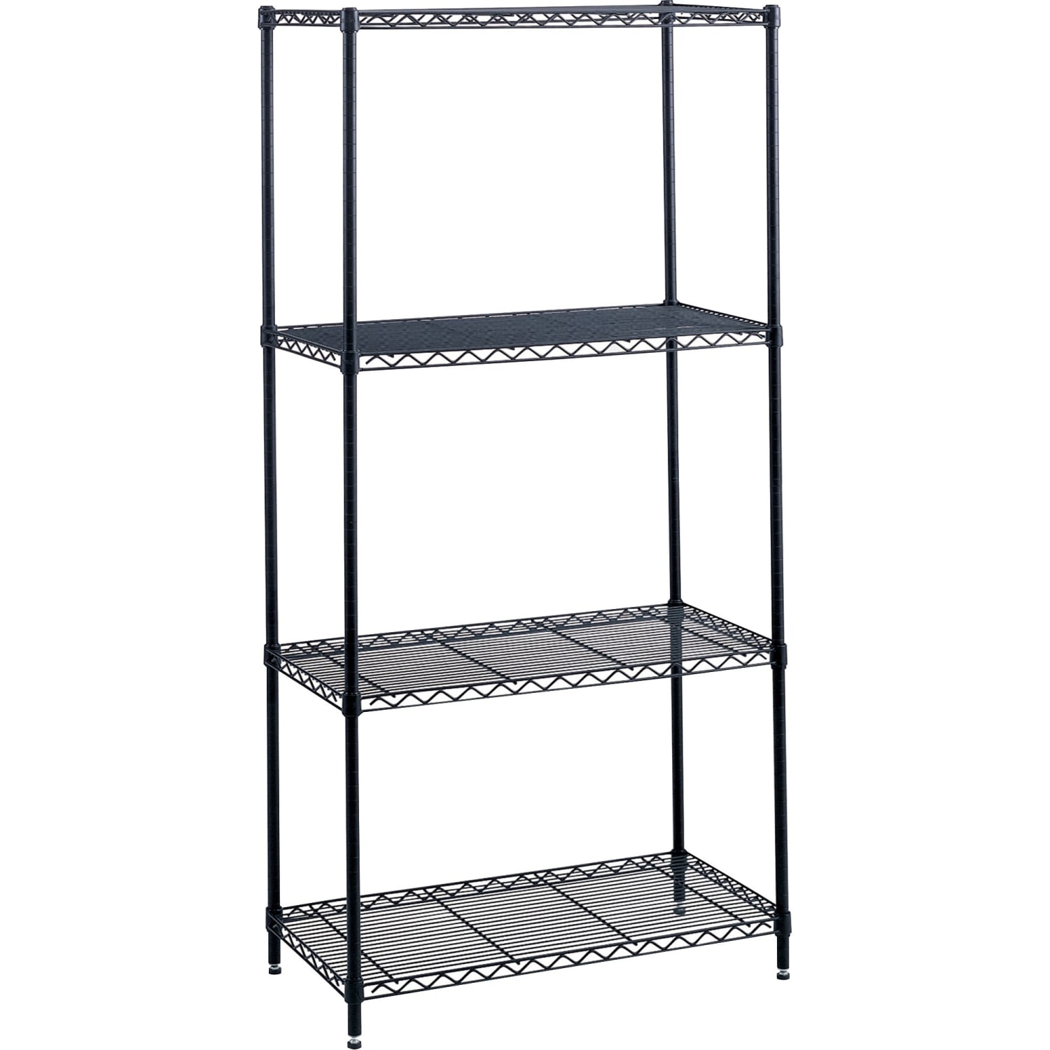 Safco Industrial Wire Shelving Starter Unit, 48inW x 18inD, Black - Image 3