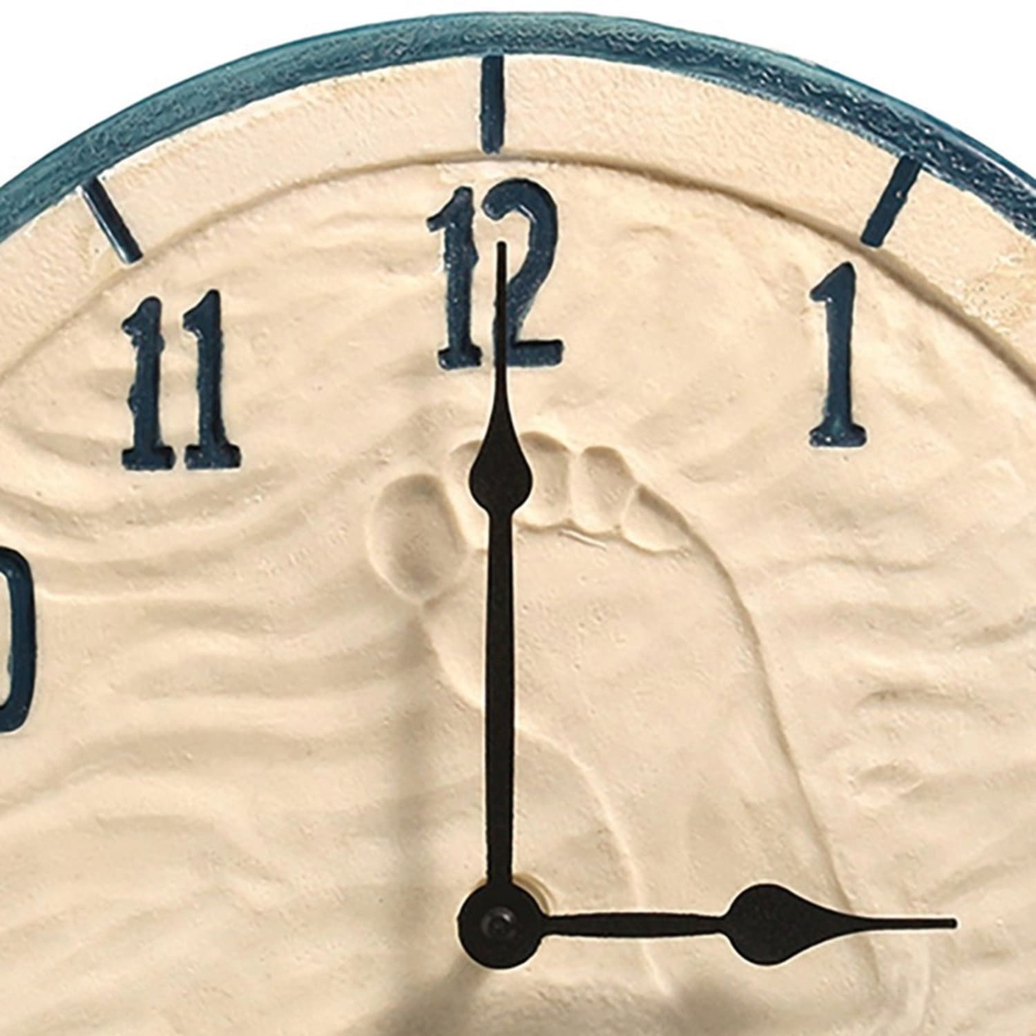 Taylor 14in Decorative Poly Resin Clock with Thermometer, By the Sea - Analog - Quartz - CaseThermometer - Image 4