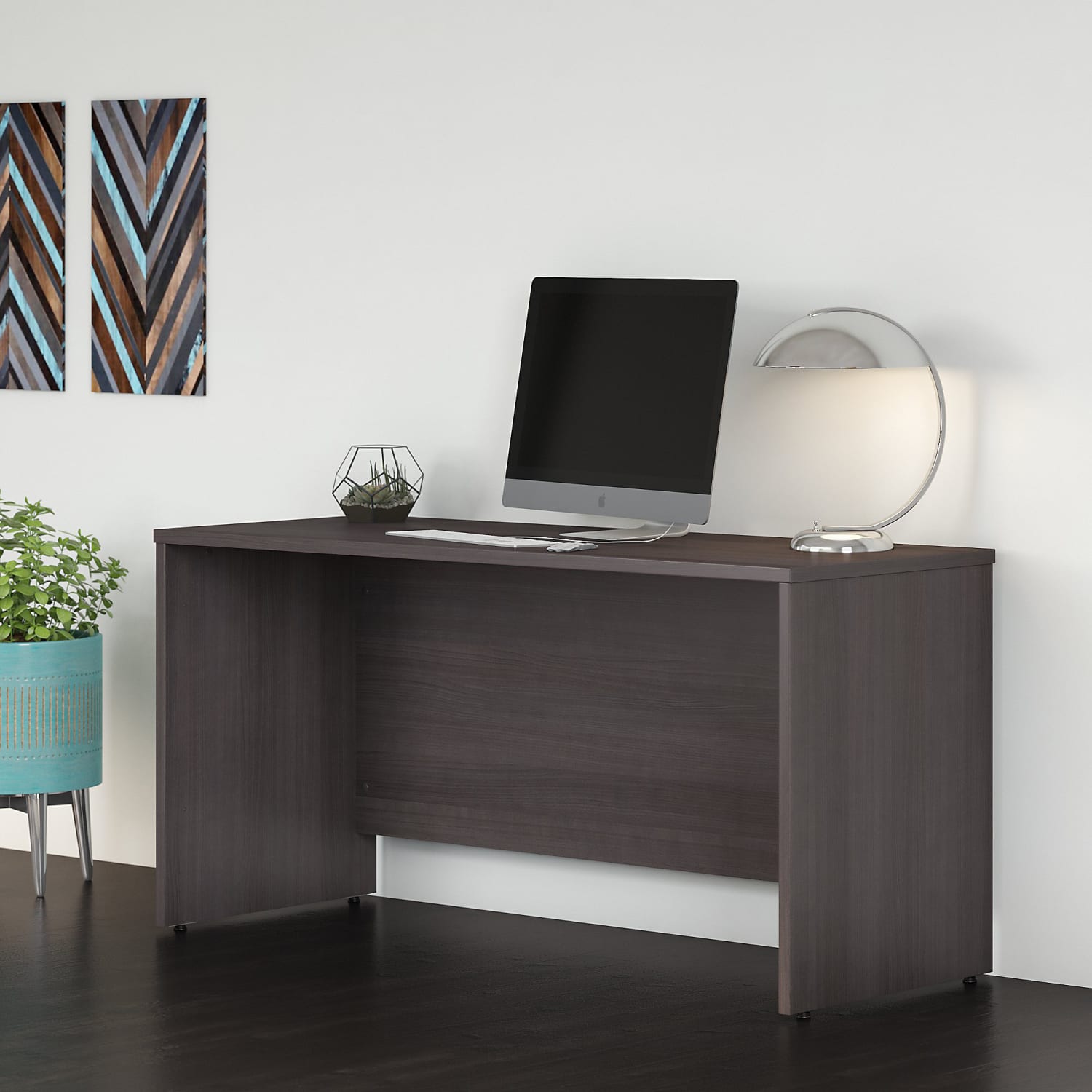 Bush Business Furniture Studio C 60inW Credenza Computer Desk, Storm Gray, Standard Delivery - Image 3