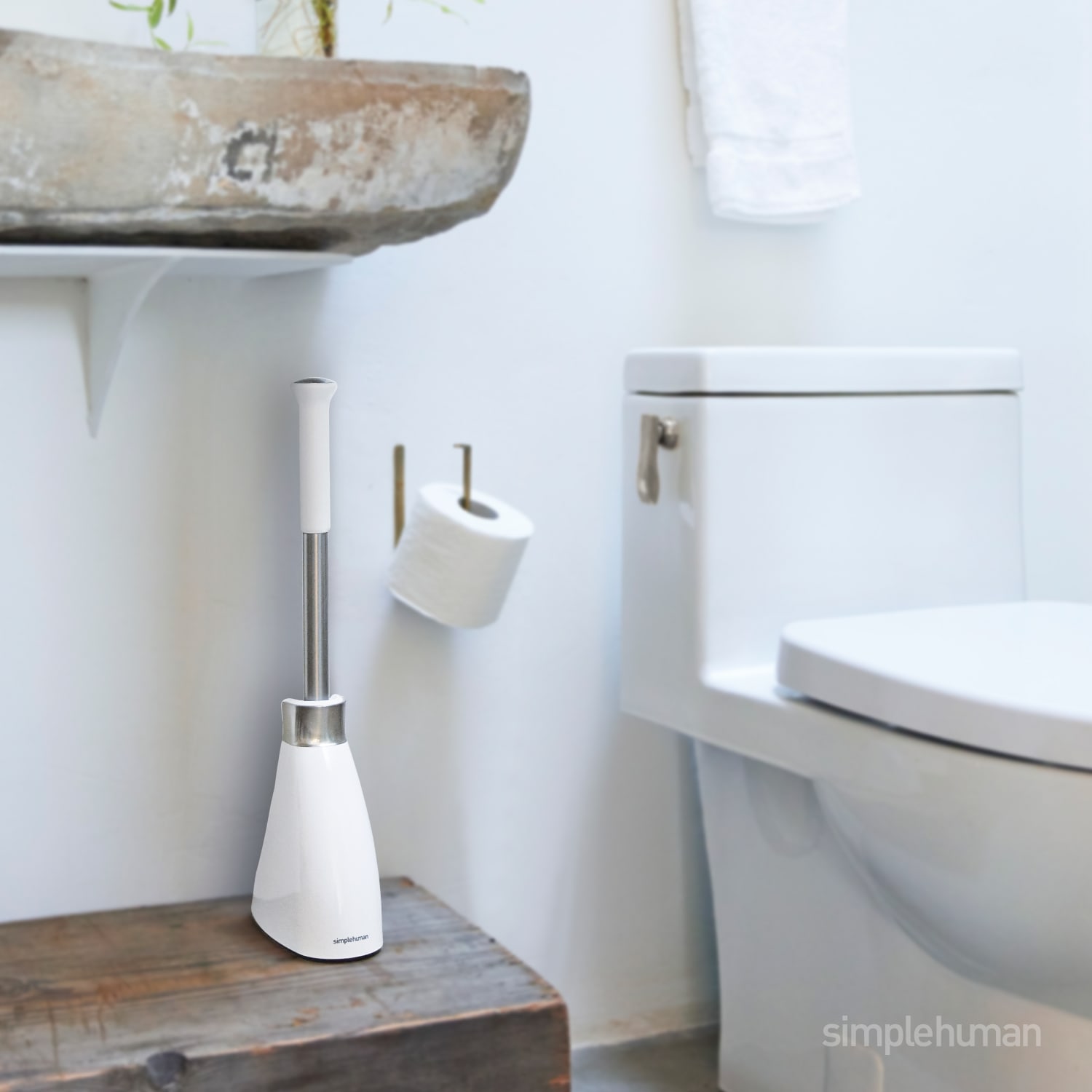 simplehuman Slim Toilet Brush, White - Image 4