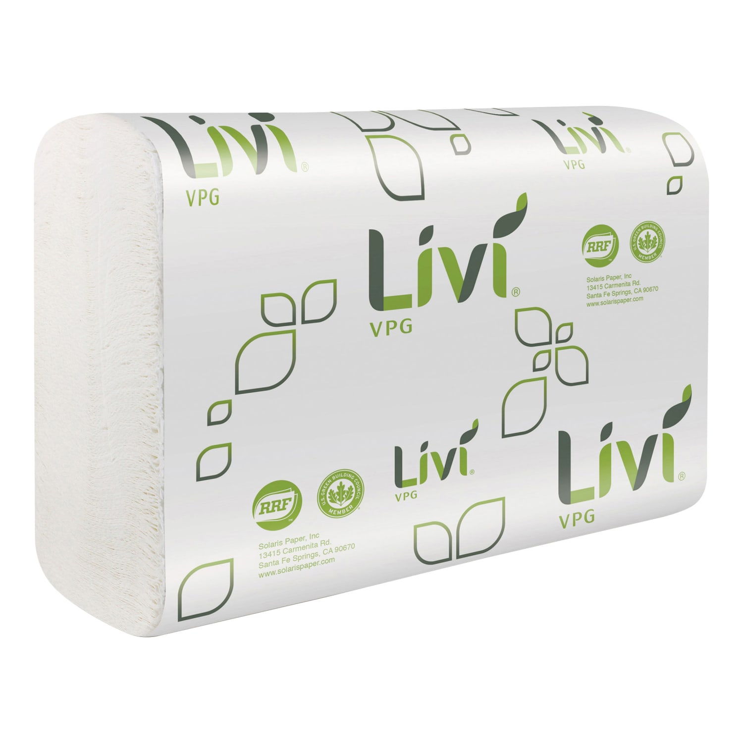 Livi VPG MultiFold Towel - 1 Ply - Multifold - 9.06in x 9.45in - White - Virgin Fiber, Paper - 250 Per Pack - 16 / Carton - Image 3