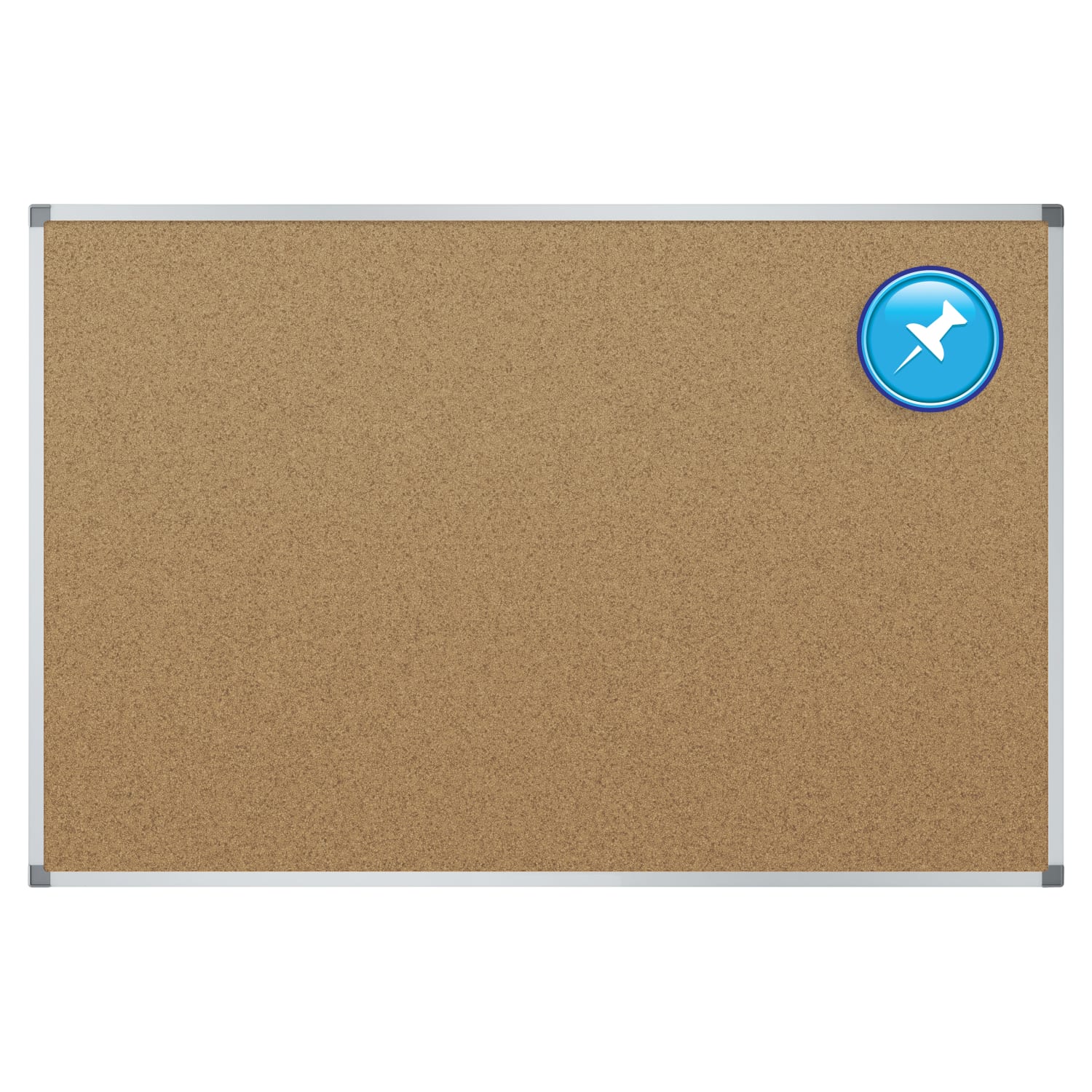 Quartet Basic Cork Bulletin Board, 48in x 36in, Aluminum Frame With Silver Finish - Image 3