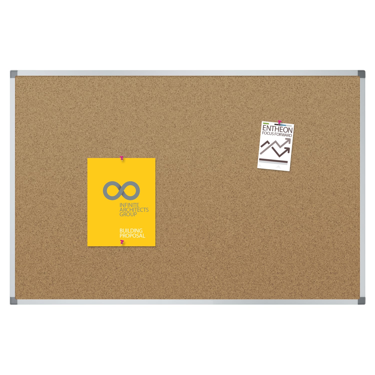 Quartet Basic Cork Bulletin Board, 48in x 36in, Aluminum Frame With Silver Finish - Image 6